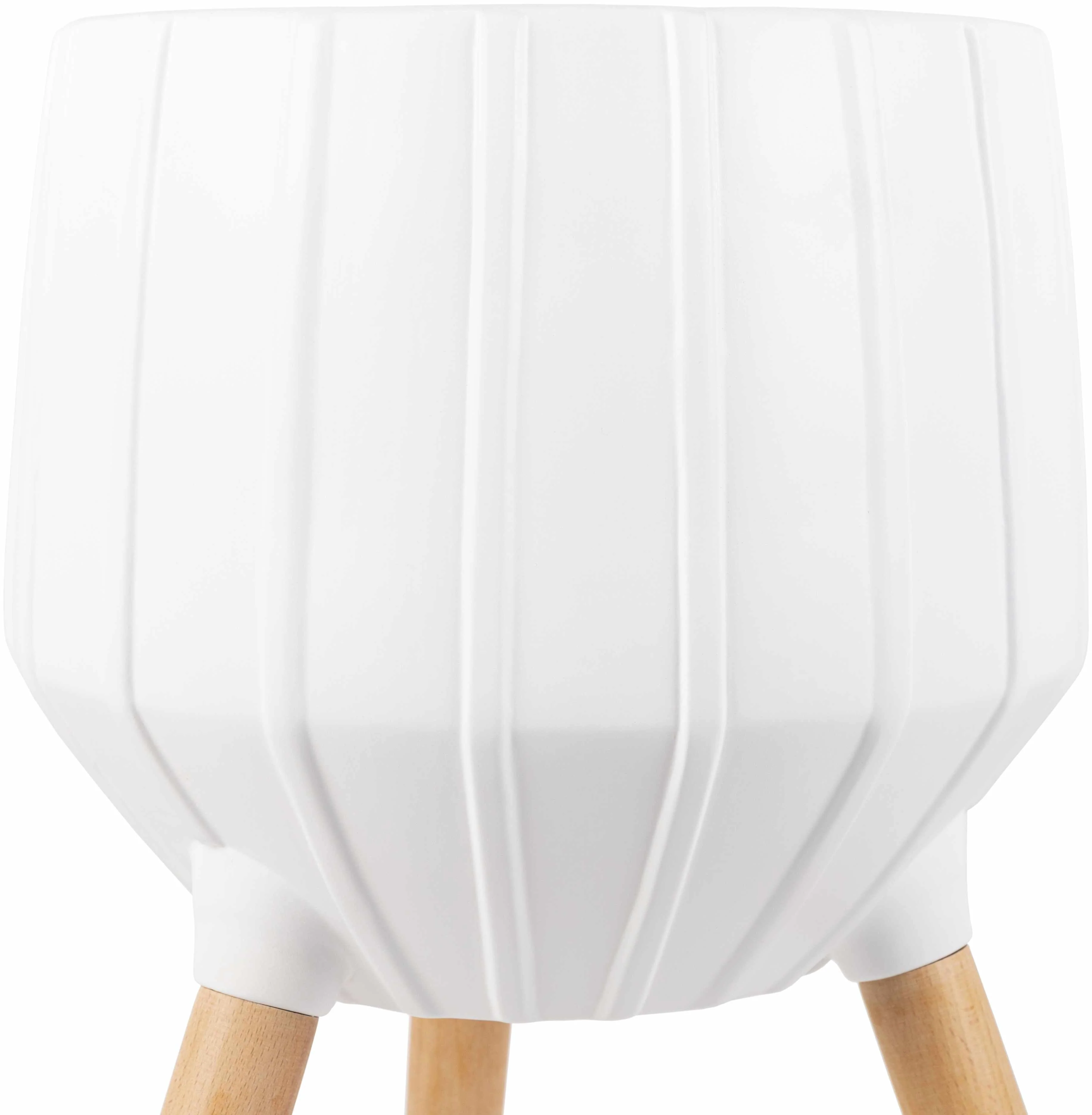Dunguan White Ribbed Wood Planter - Image 6