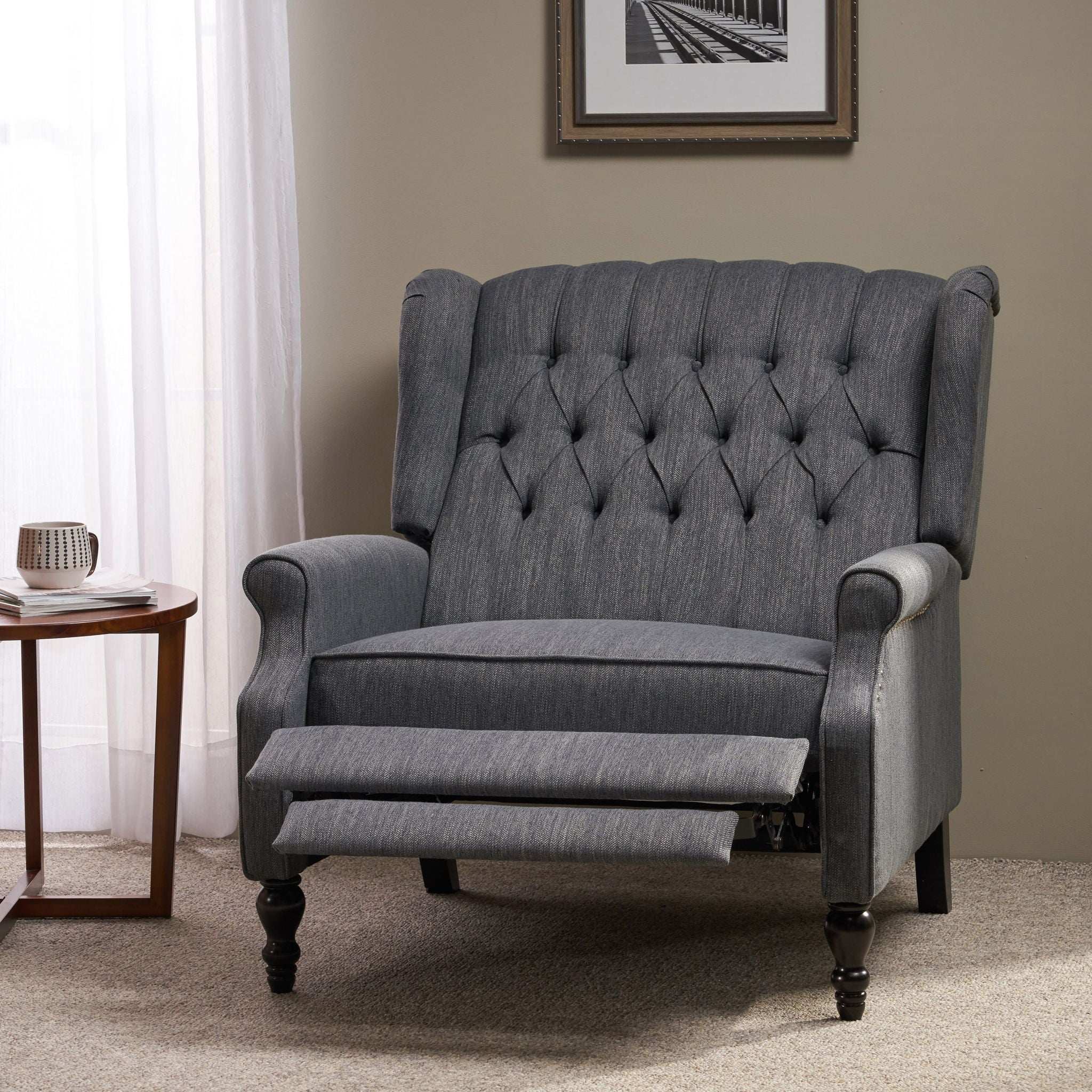 Dunham - Contemporary Fabric Tufted Oversized Pushback Recliner - Image 4