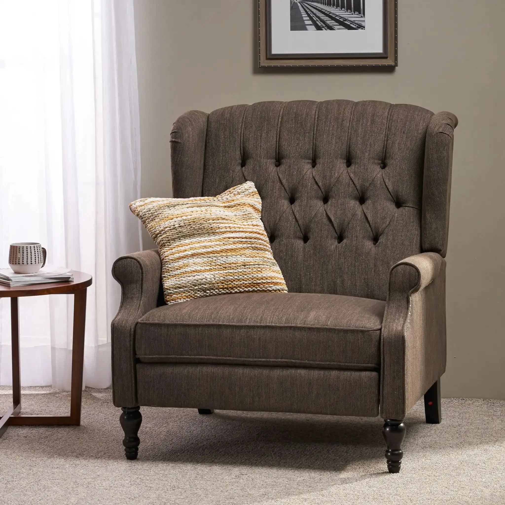Dunham - Contemporary Fabric Tufted Oversized Pushback Recliner - Image 6