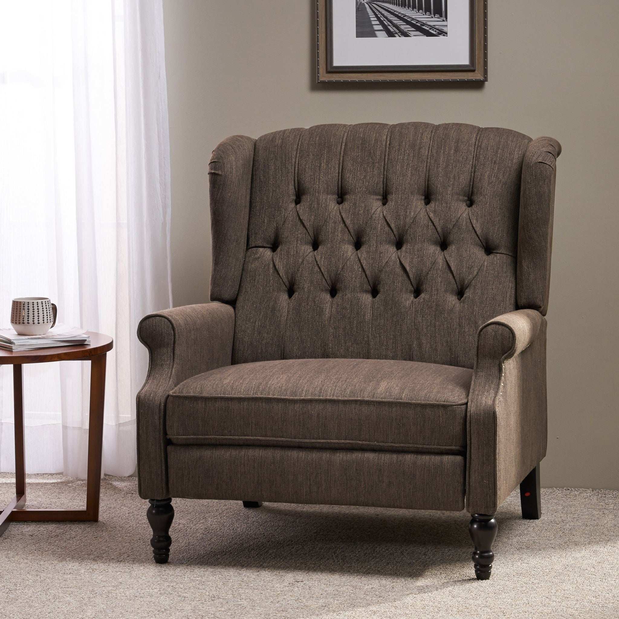 Dunham - Contemporary Fabric Tufted Oversized Pushback Recliner - Image 8