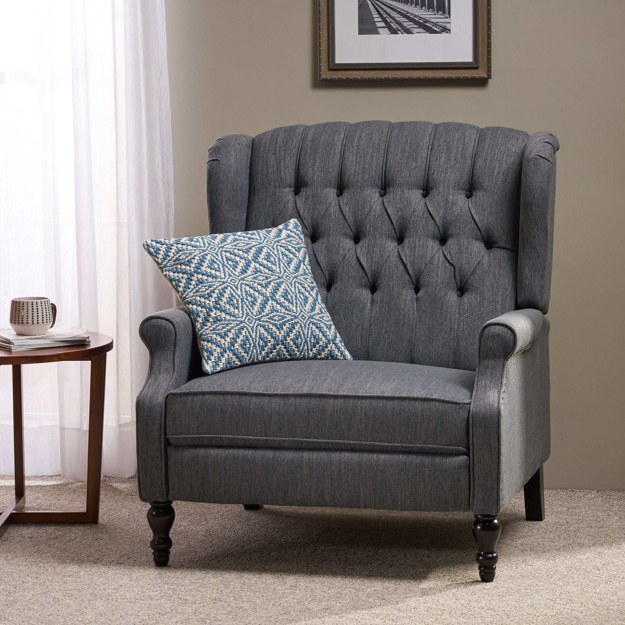 Dunham - Contemporary Fabric Tufted Oversized Pushback Recliner - Image 9