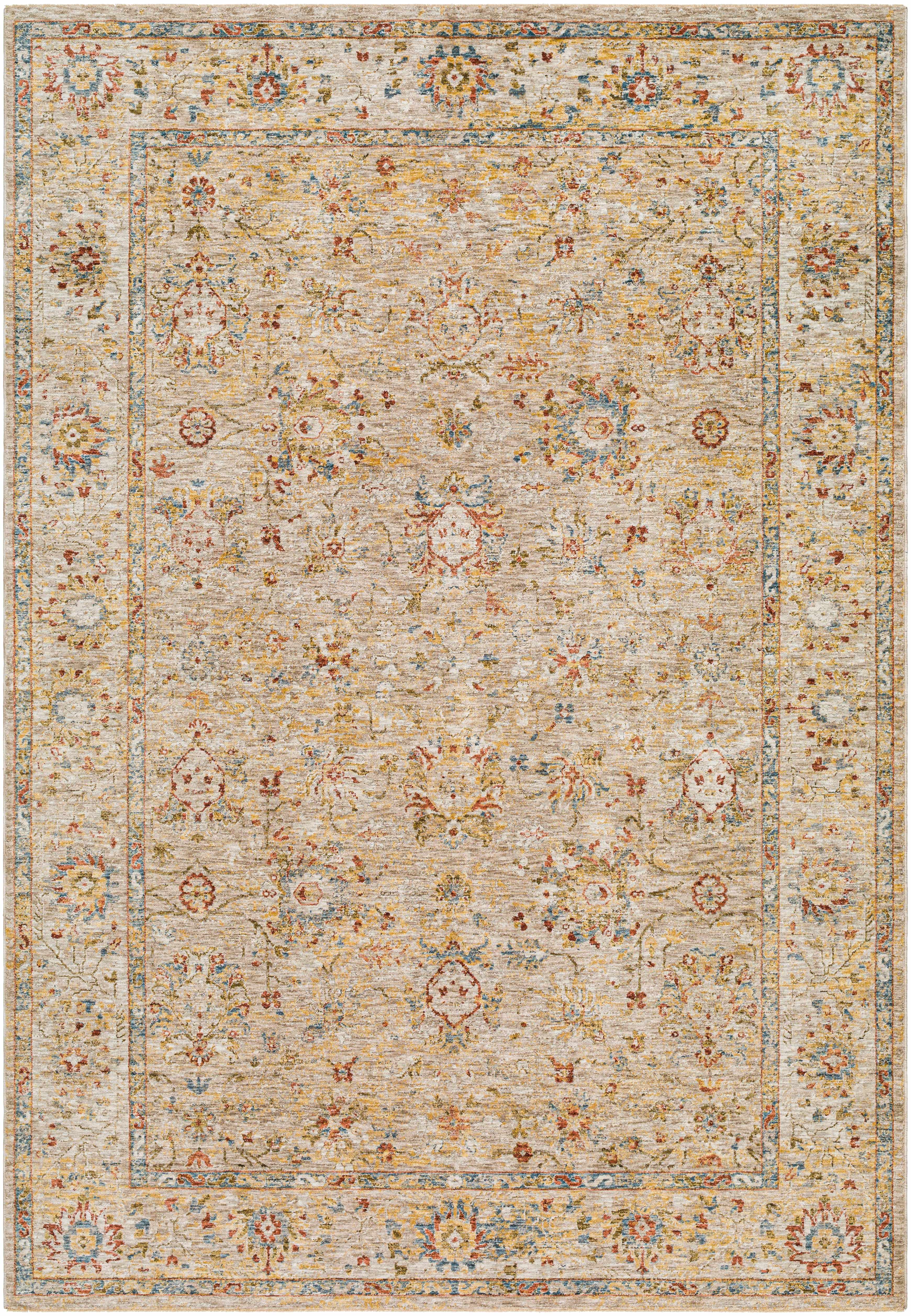 Duong Beige Textured Rug with Fringes - Image 3