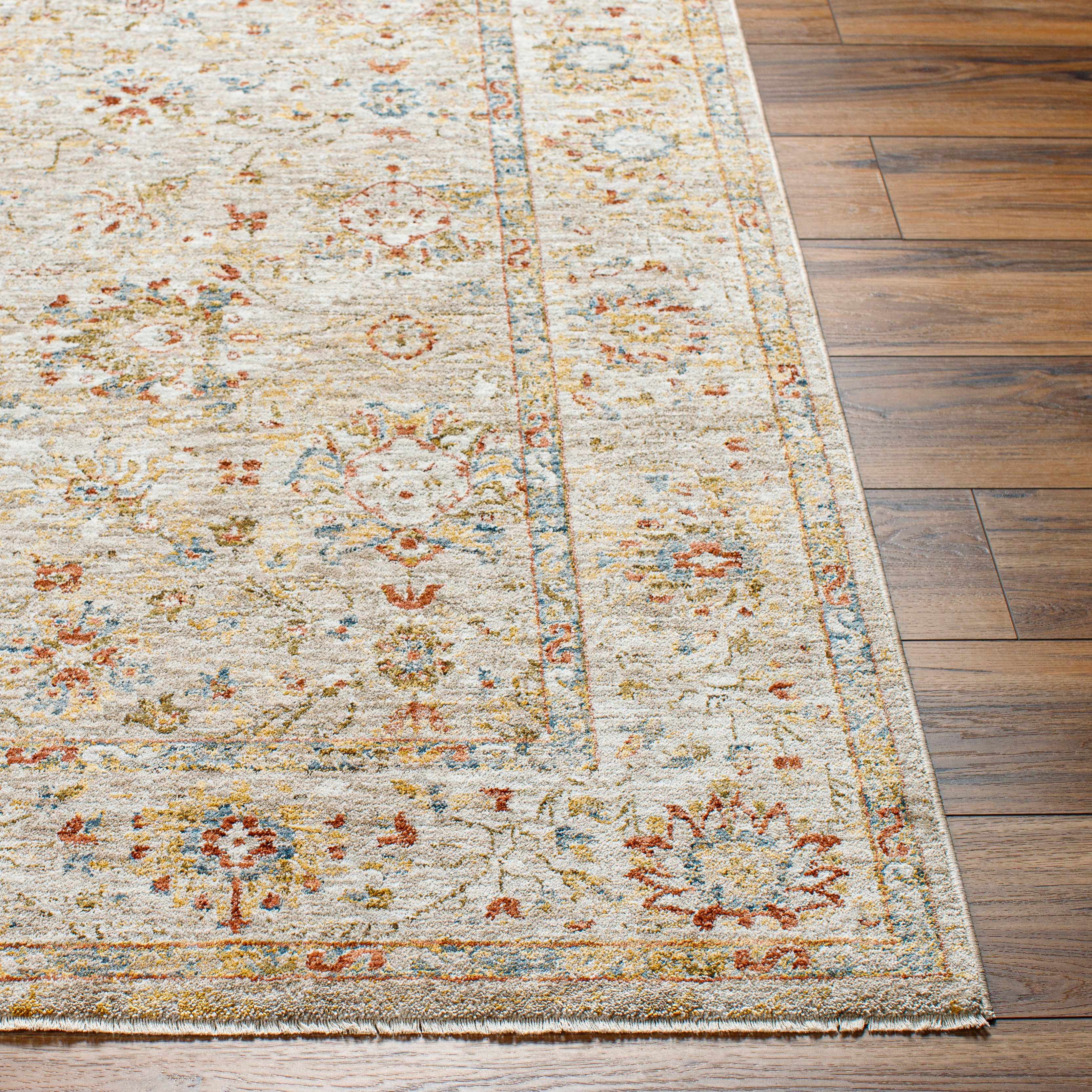 Duong Beige Textured Rug with Fringes - Image 5