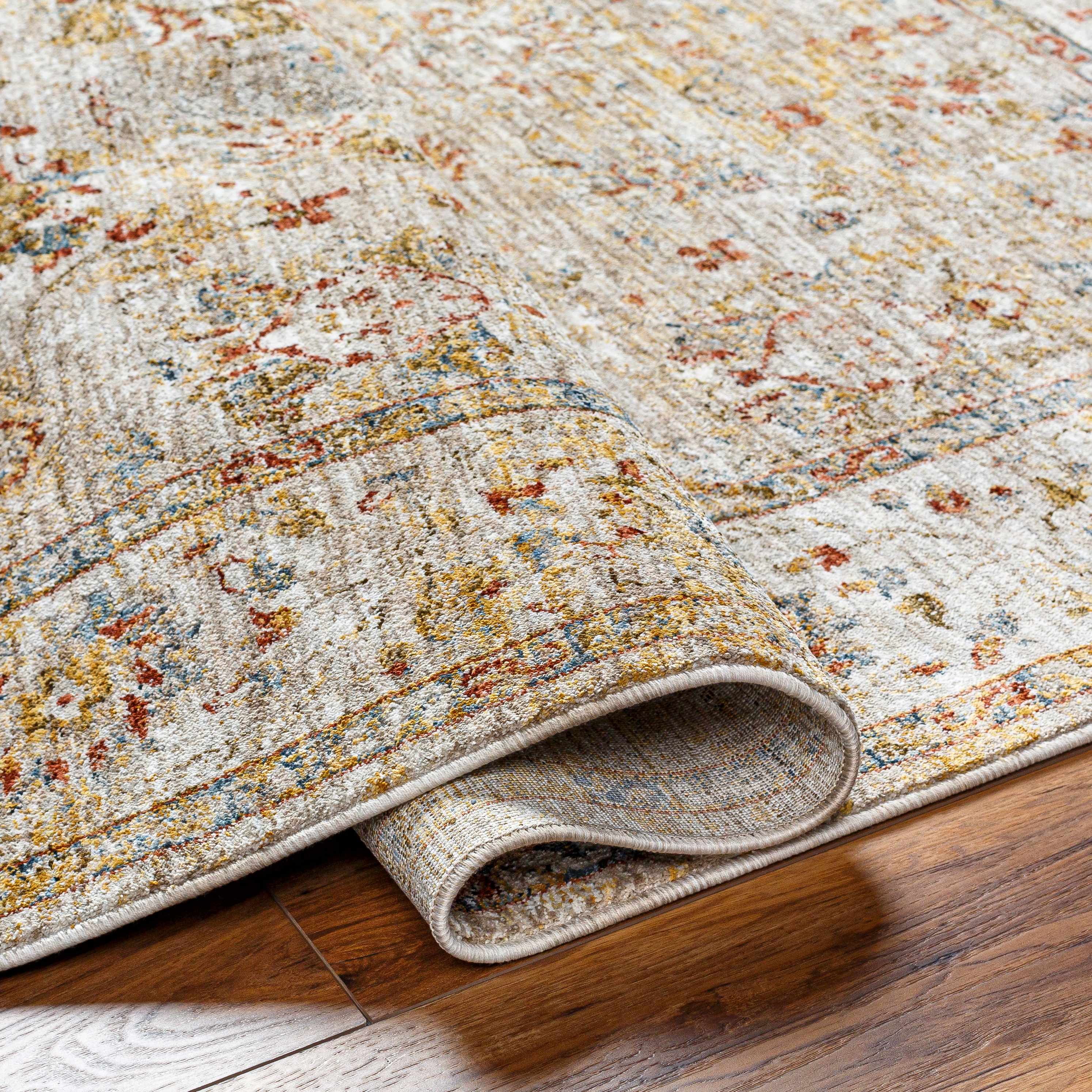 Duong Beige Textured Rug with Fringes - Image 7