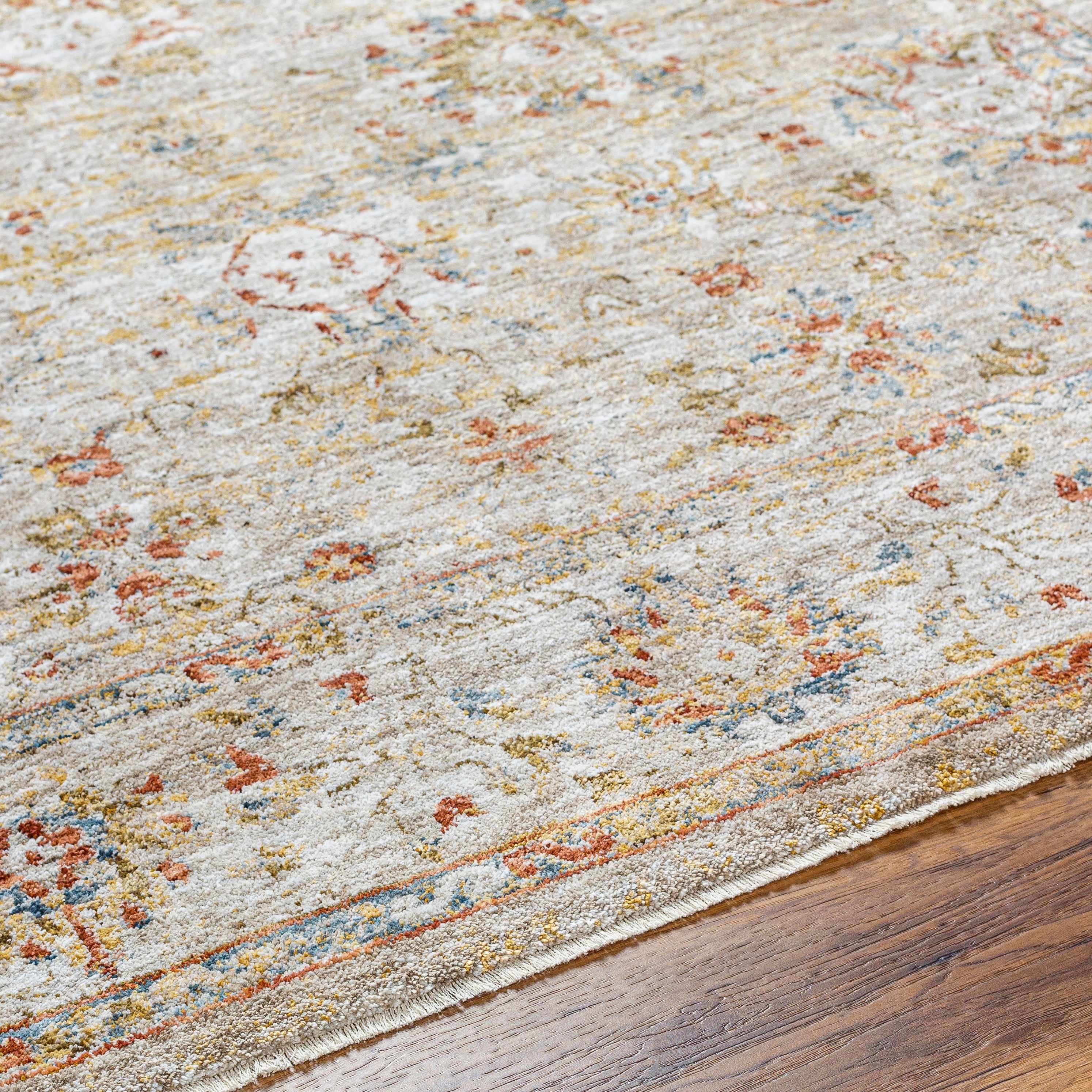 Duong Beige Textured Rug with Fringes - Image 8