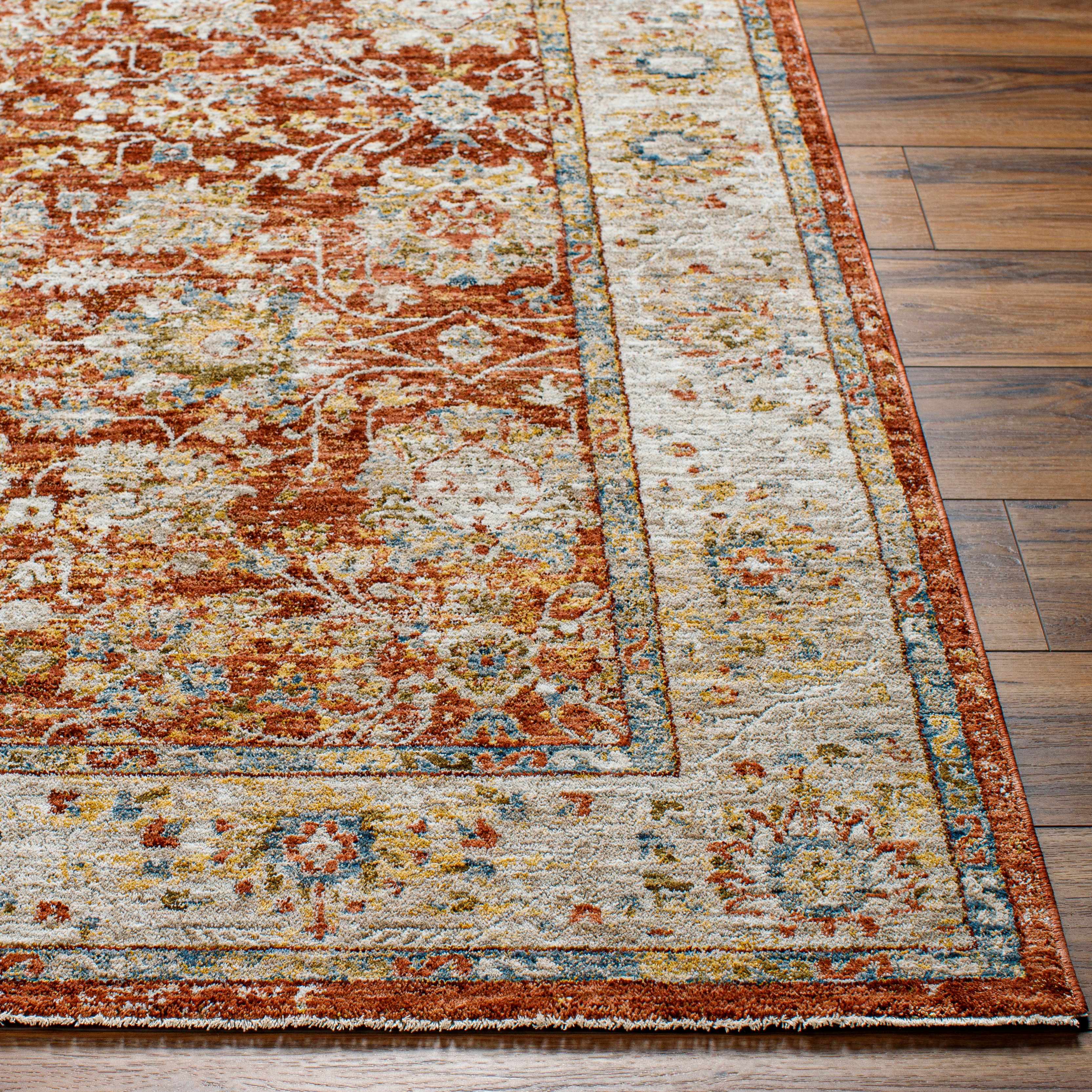Duong Rust Textured Rug with Fringes - Image 5