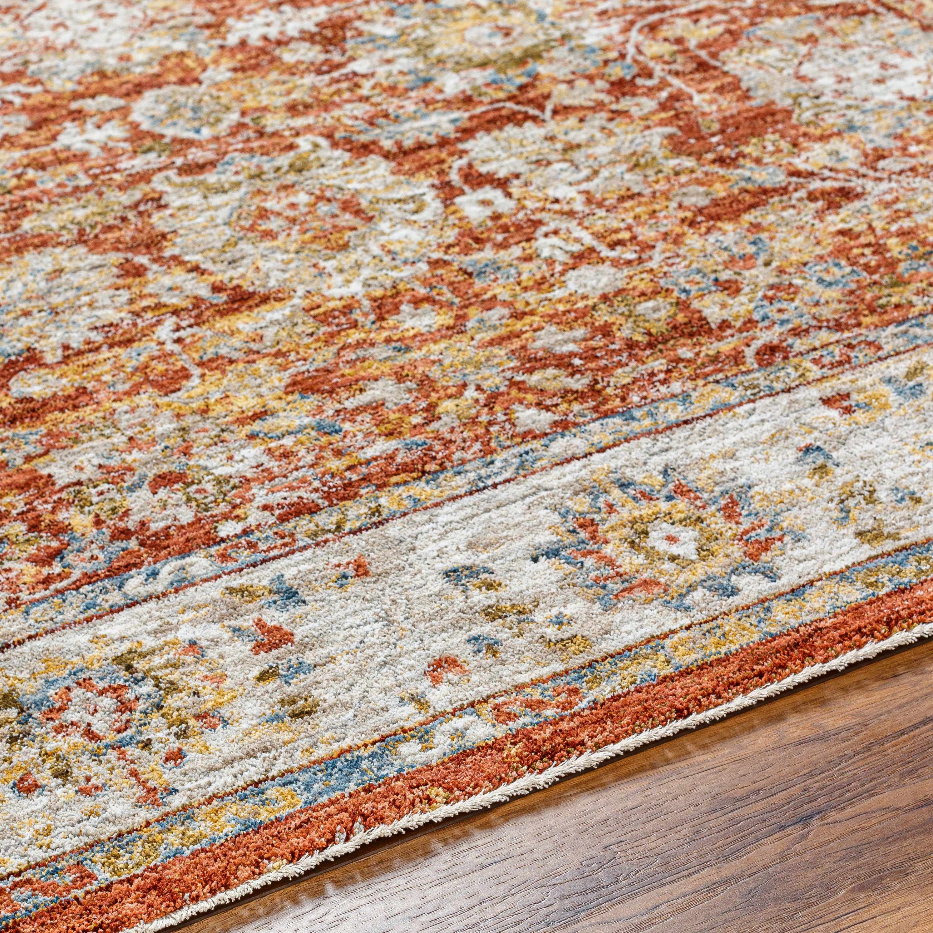 Duong Rust Textured Rug with Fringes - Image 8