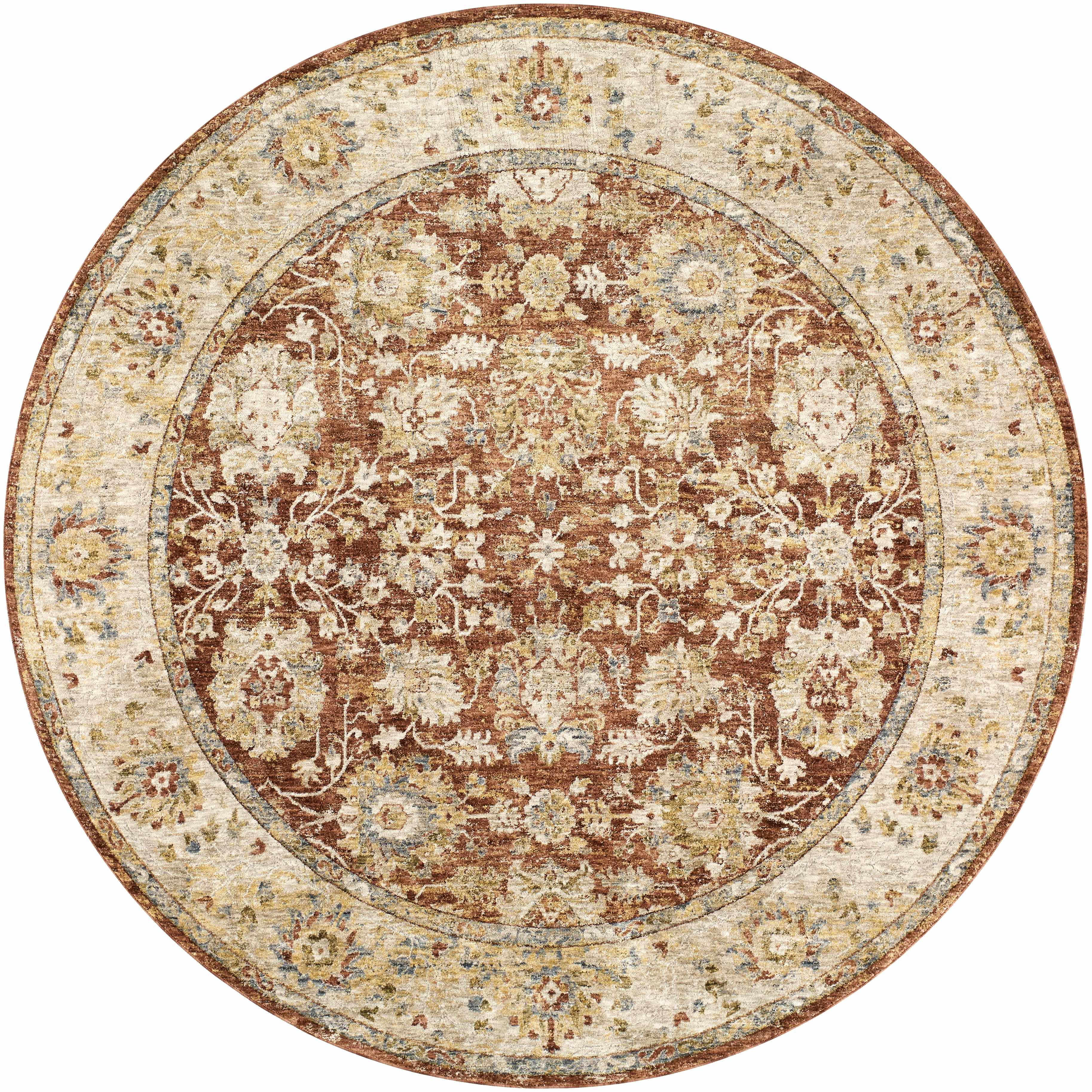 Duong Rust Textured Rug with Fringes - Image 9