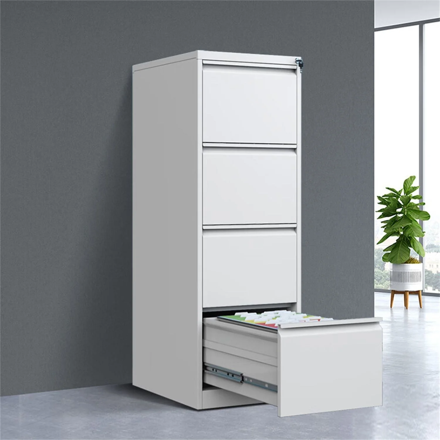 Durable Metal 3 Drawer File Cabinet With Lock For Office Storage - Image 15