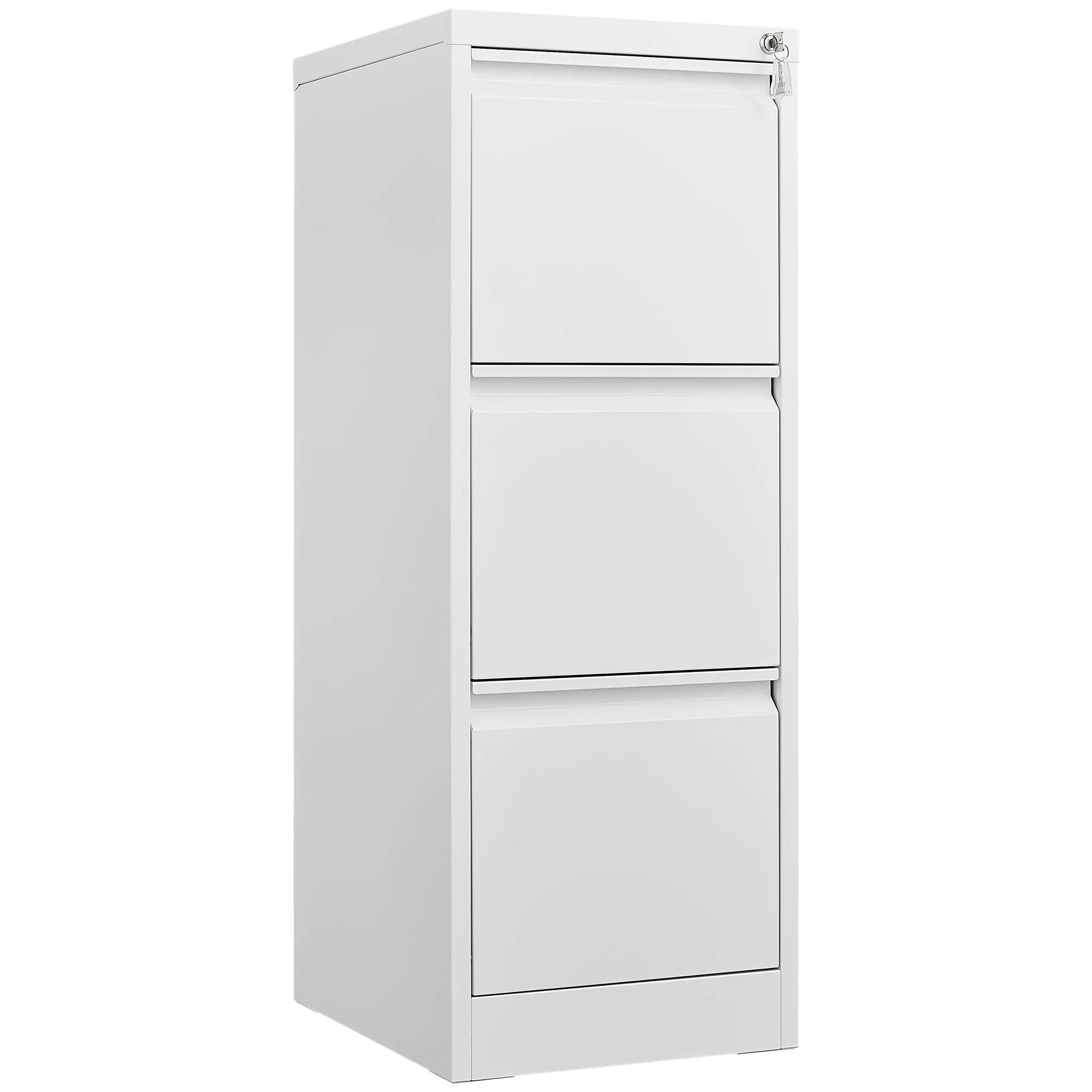 Durable Metal 3 Drawer File Cabinet With Lock For Office Storage - Image 2