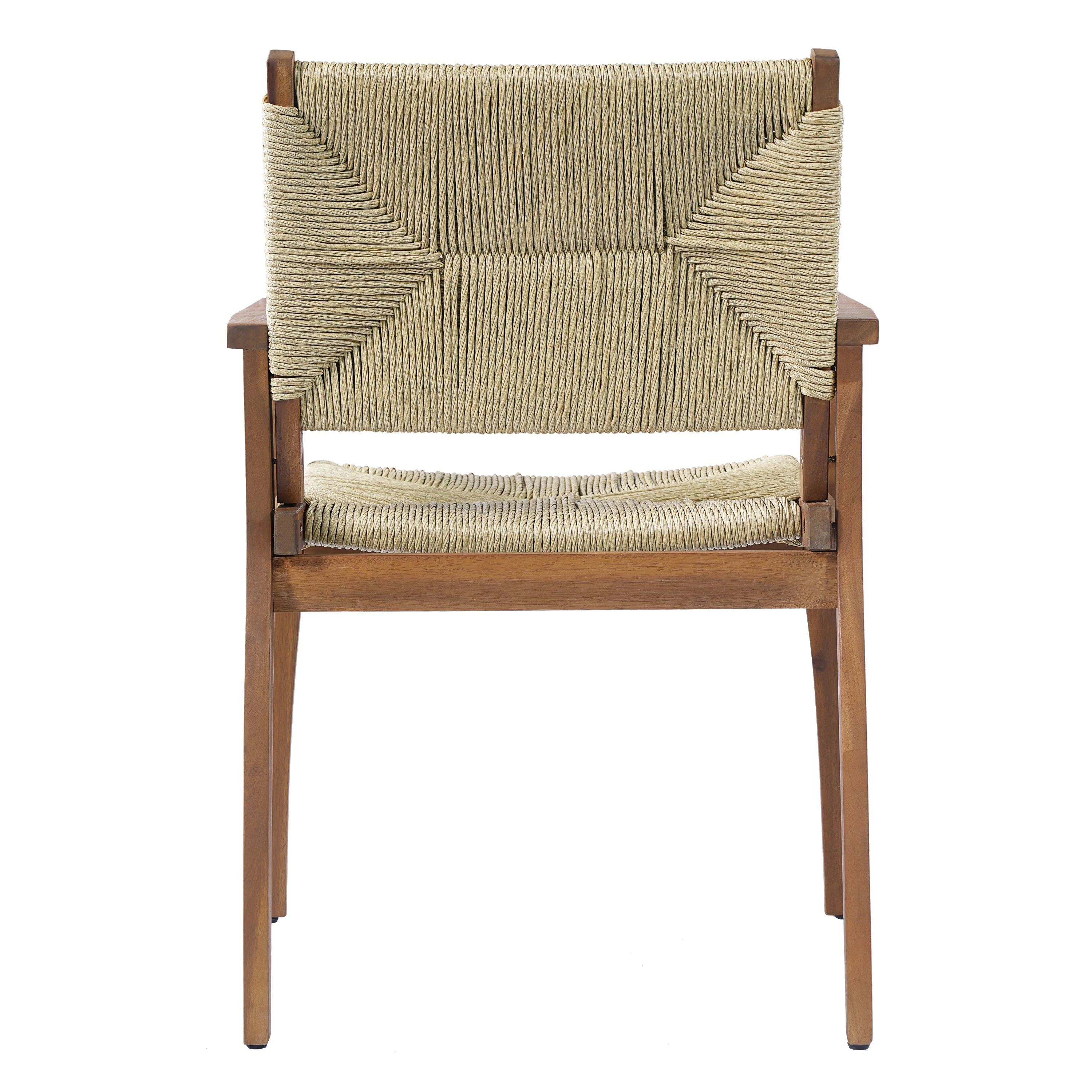 Durable Outdoor Dining Chair with Acacia Wood Frame and Wicker Seat - Image 17