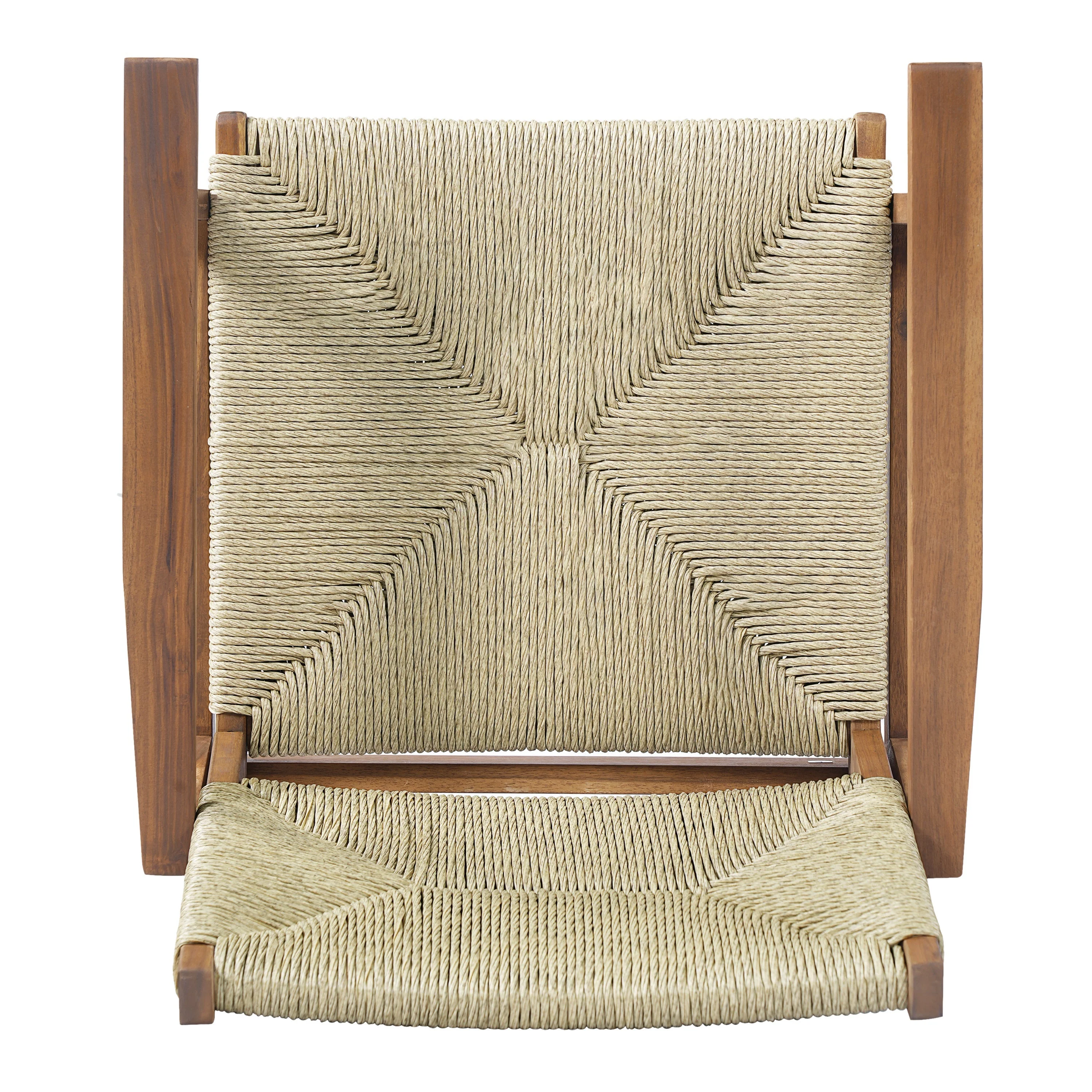 Durable Outdoor Dining Chair with Acacia Wood Frame and Wicker Seat - Image 18