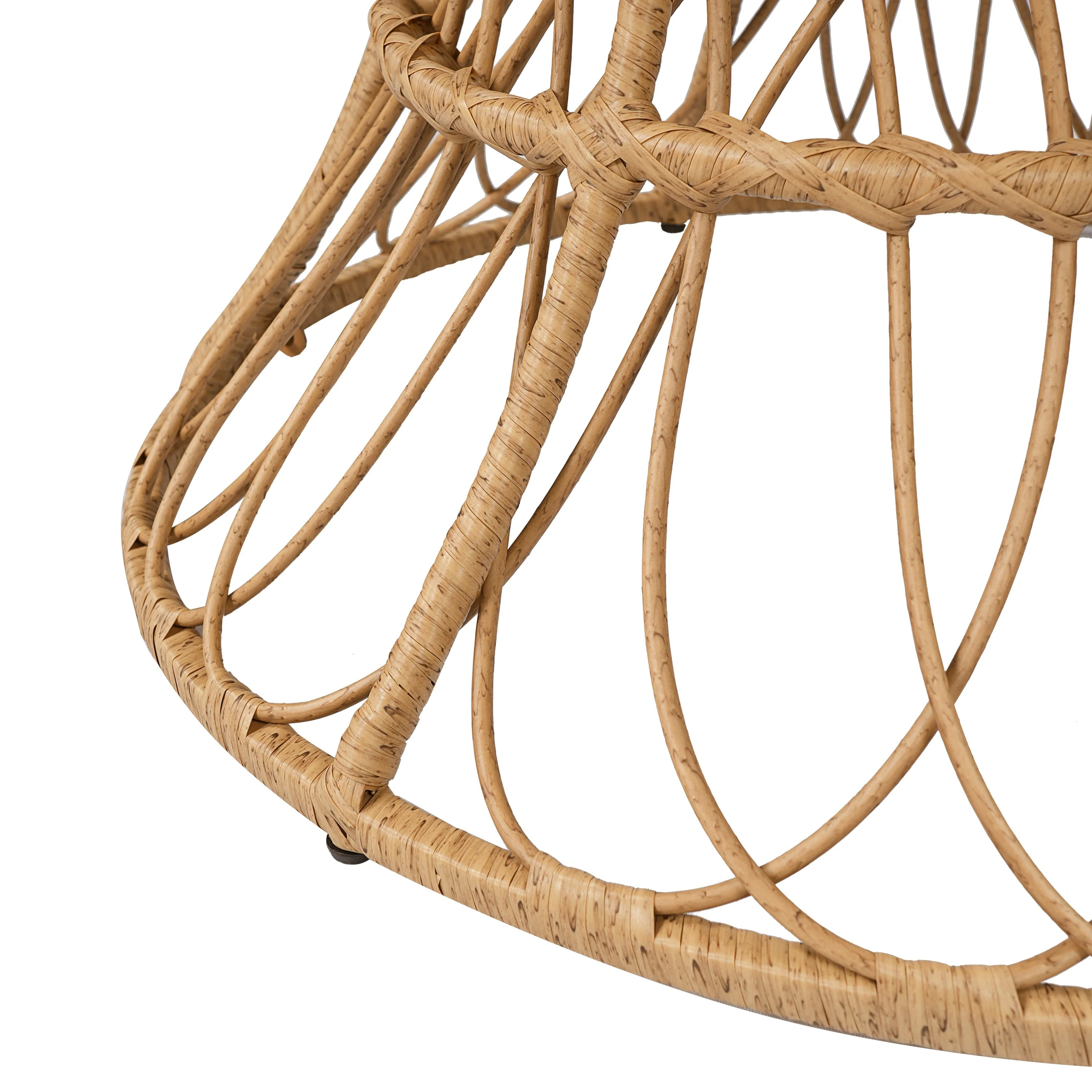 Durable Outdoor Dining Table with Round Acacia Wood Top and Wicker Base - Image 12