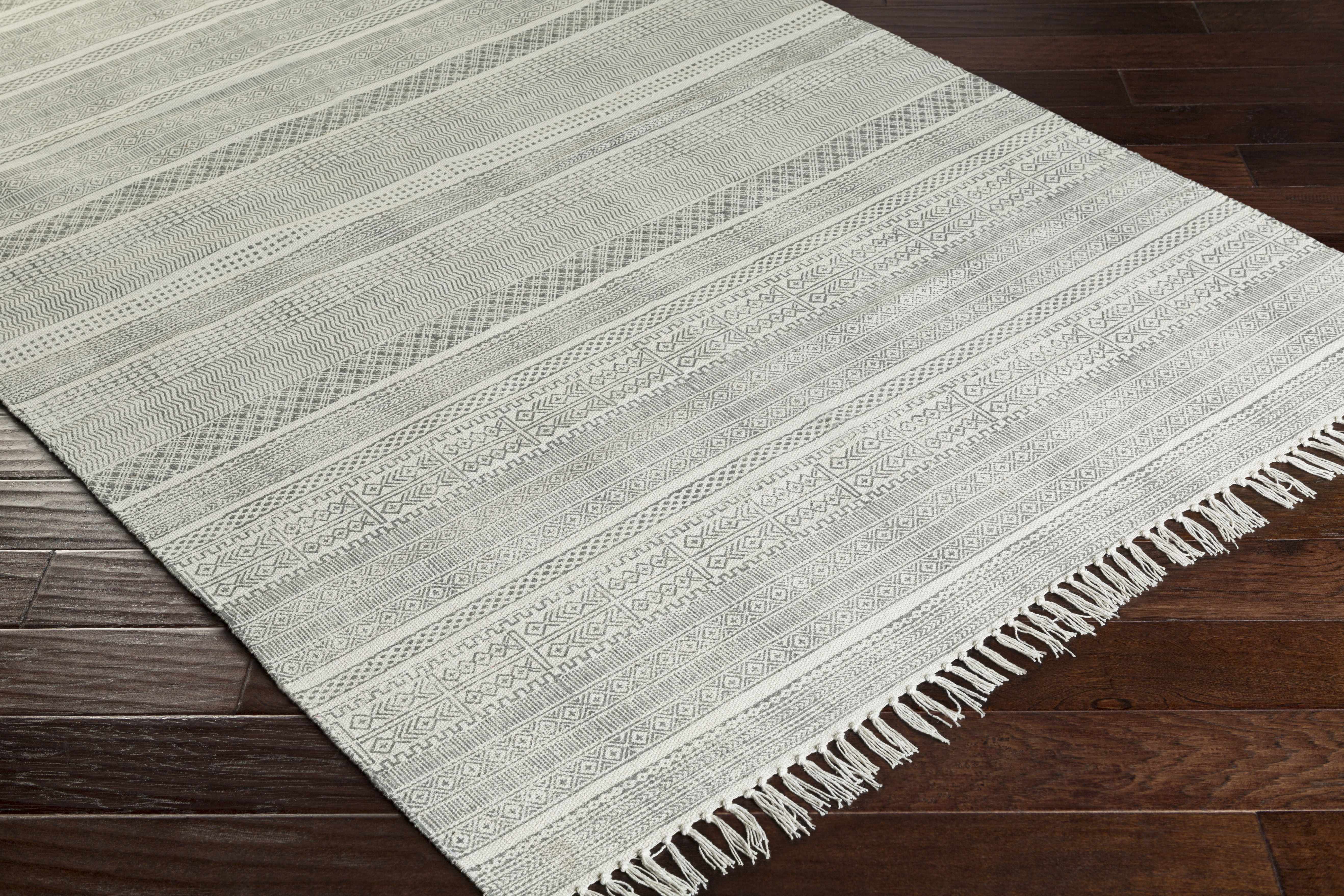 Durbin Off-White Cotton Flatweave Carpet - Clearance - Image 2