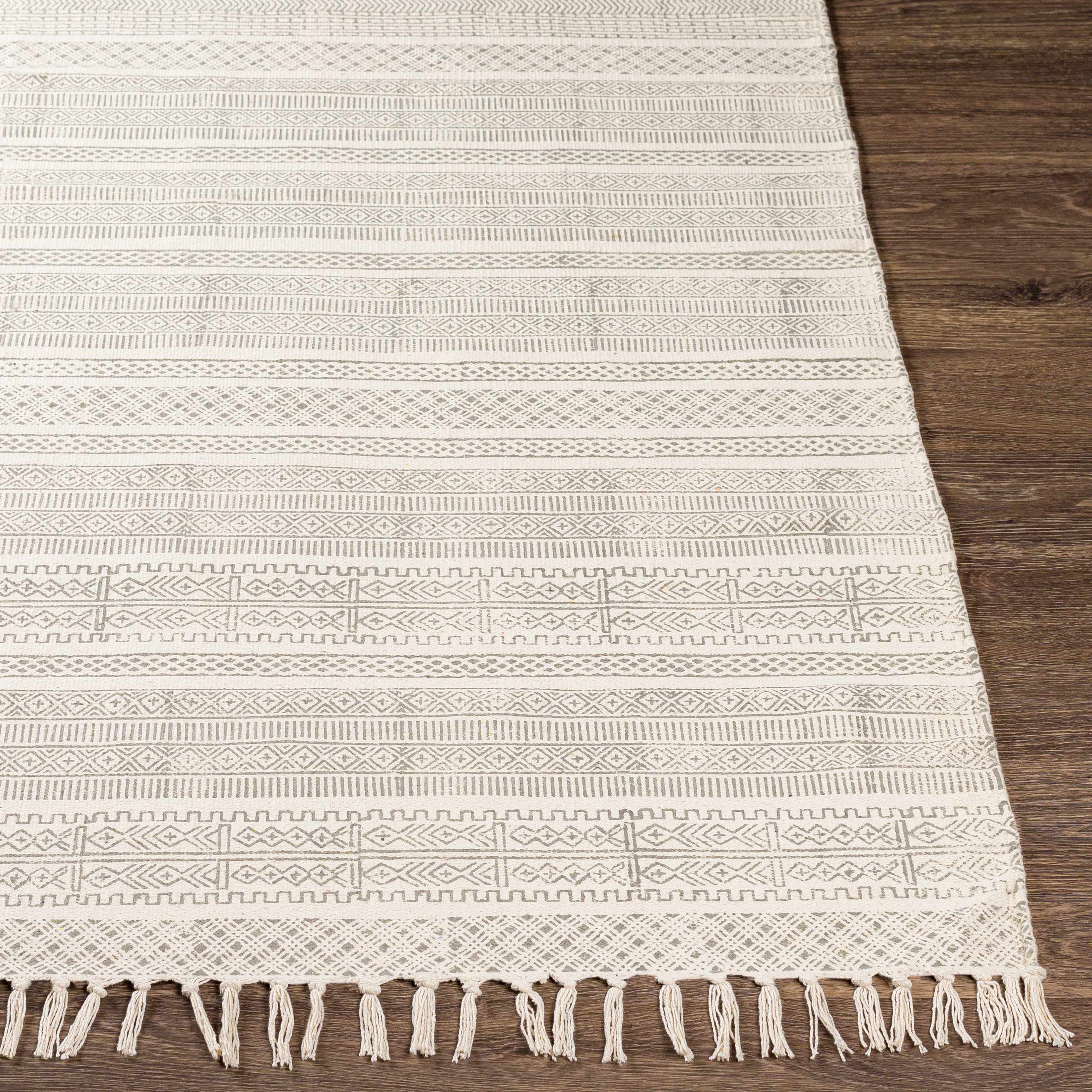 Durbin Off-White Cotton Flatweave Carpet - Clearance - Image 4