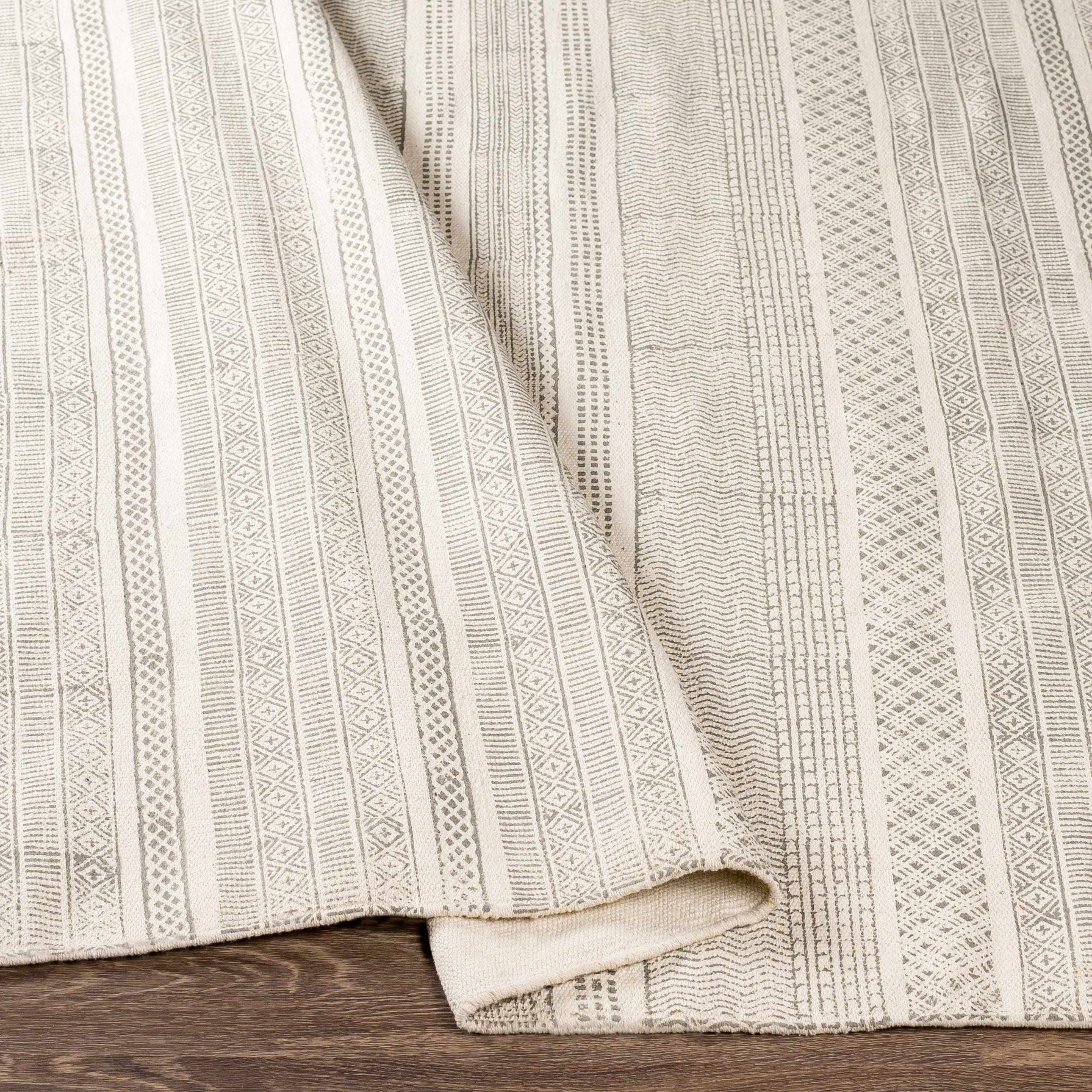 Durbin Off-White Cotton Flatweave Carpet - Clearance - Image 5