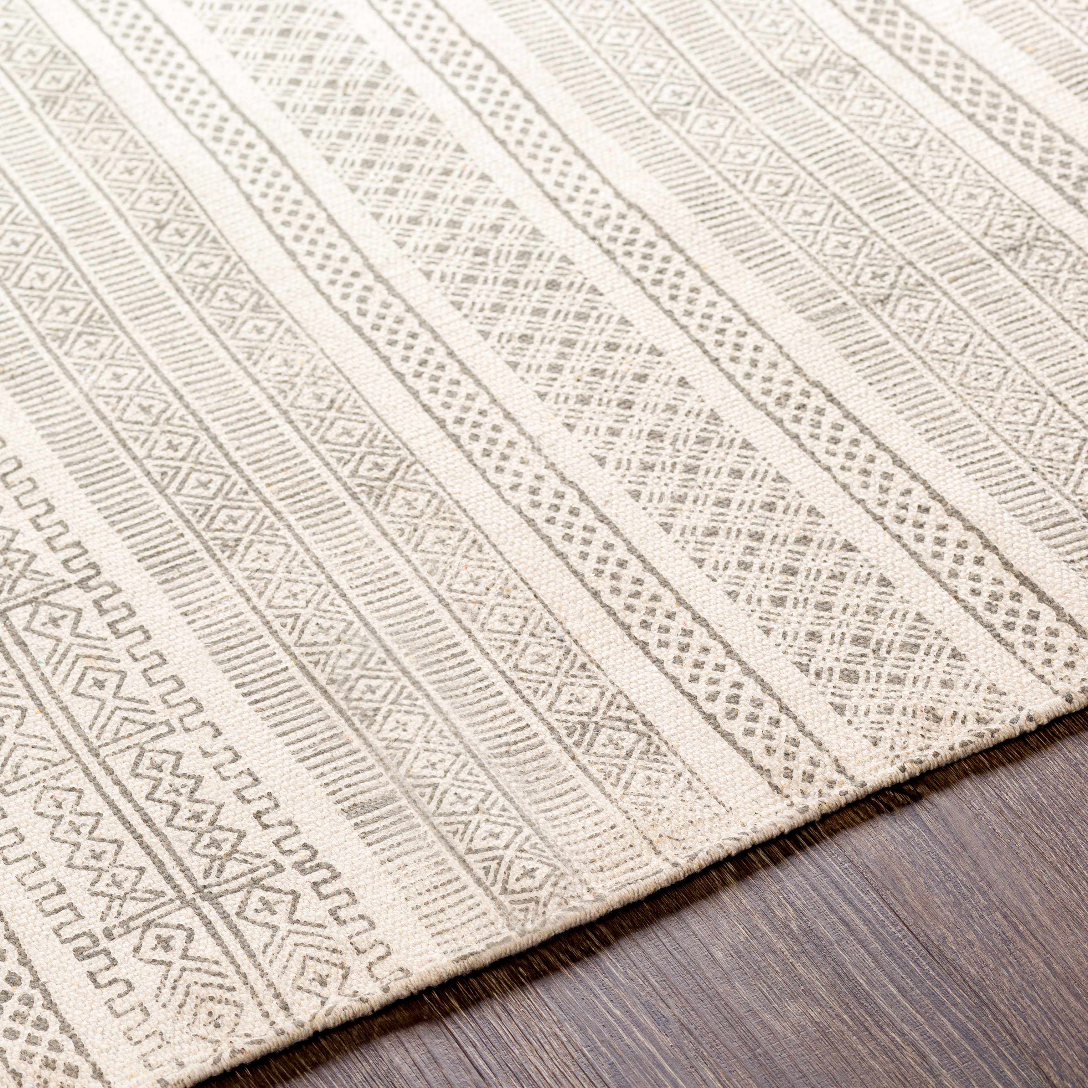 Durbin Off-White Cotton Flatweave Carpet - Clearance - Image 6
