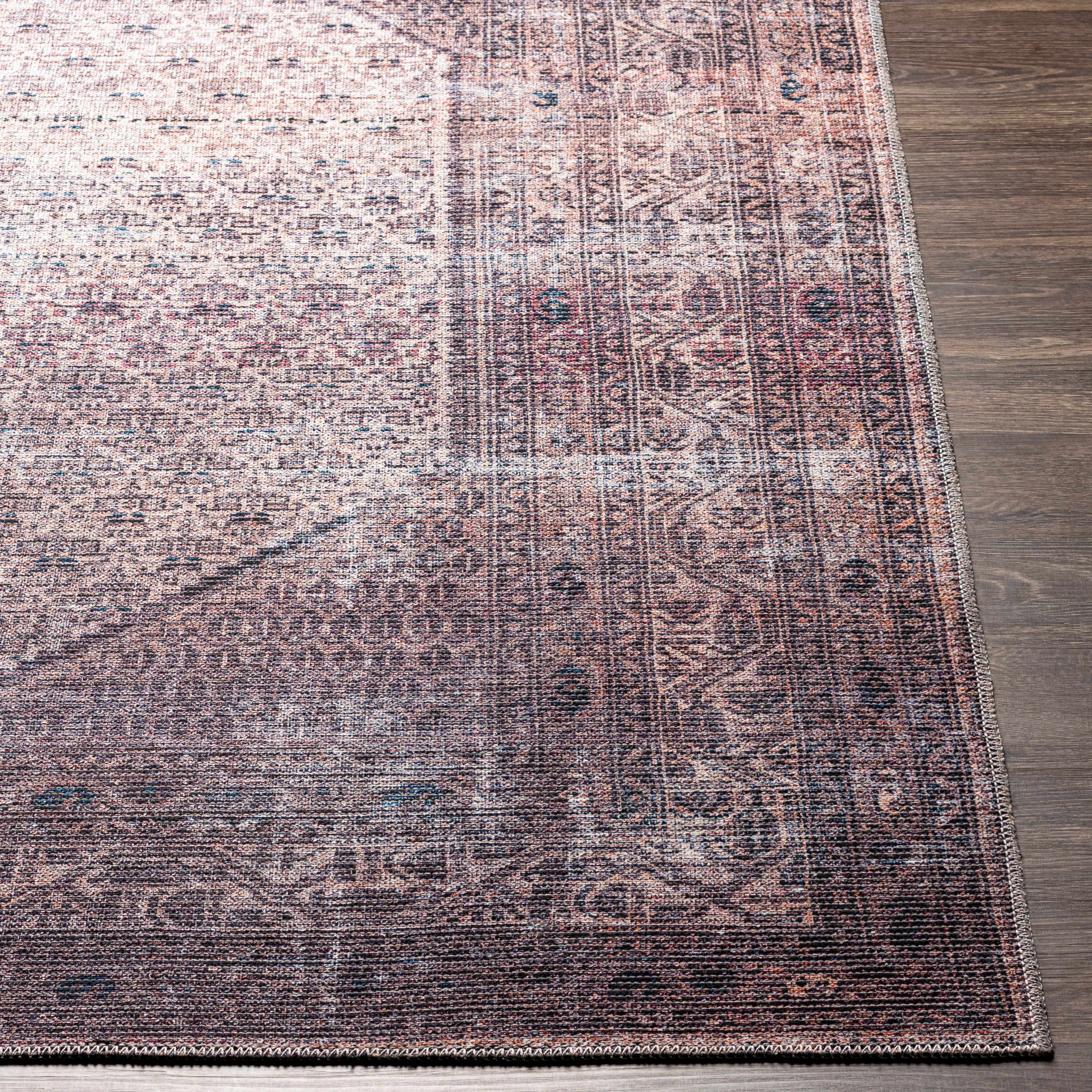 Dusty Pink Bagacay Distressed Washable Area Rug - Clearance - Image 6