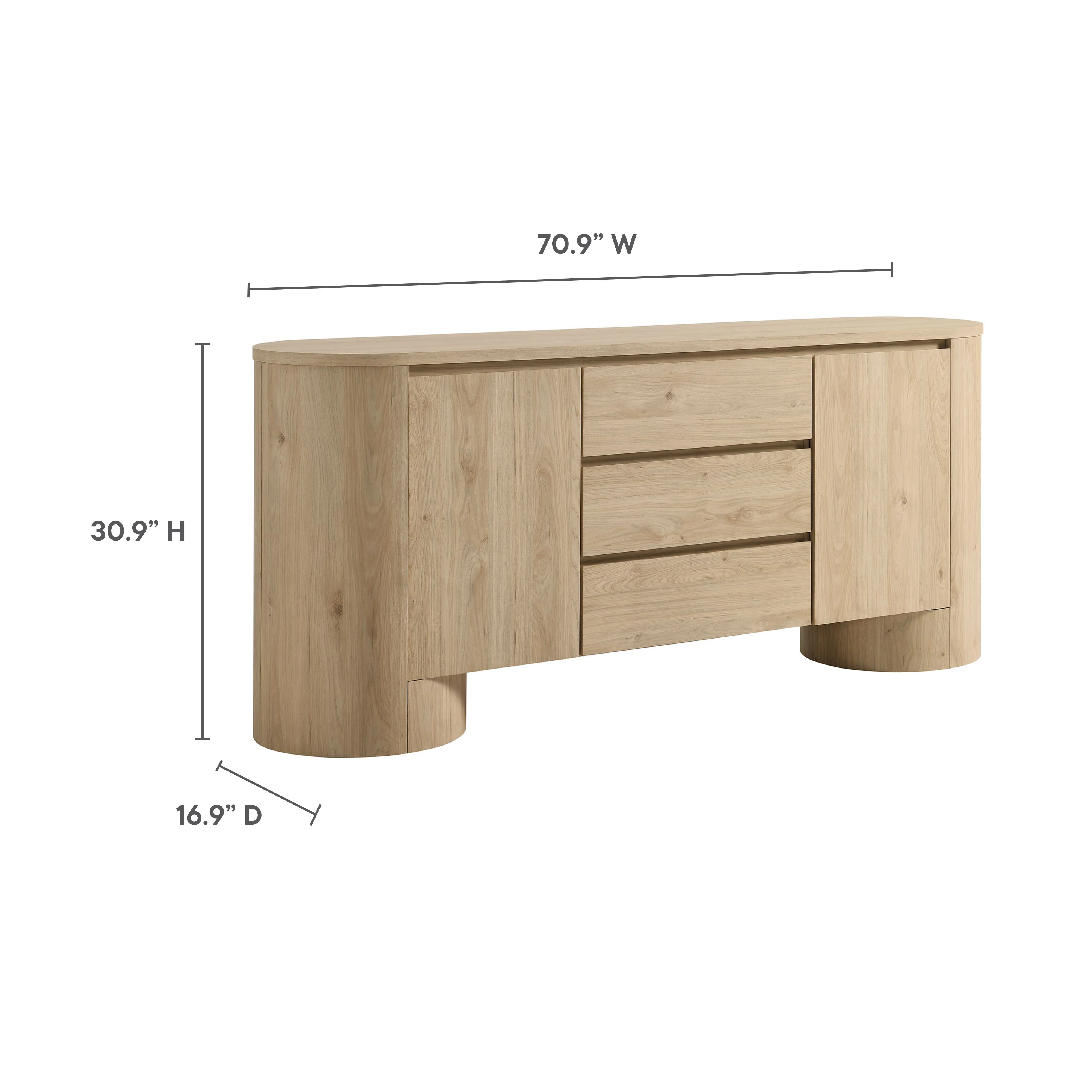 Duval 71" Rounded Sideboard Storage Cabinet by Modway - Image 12