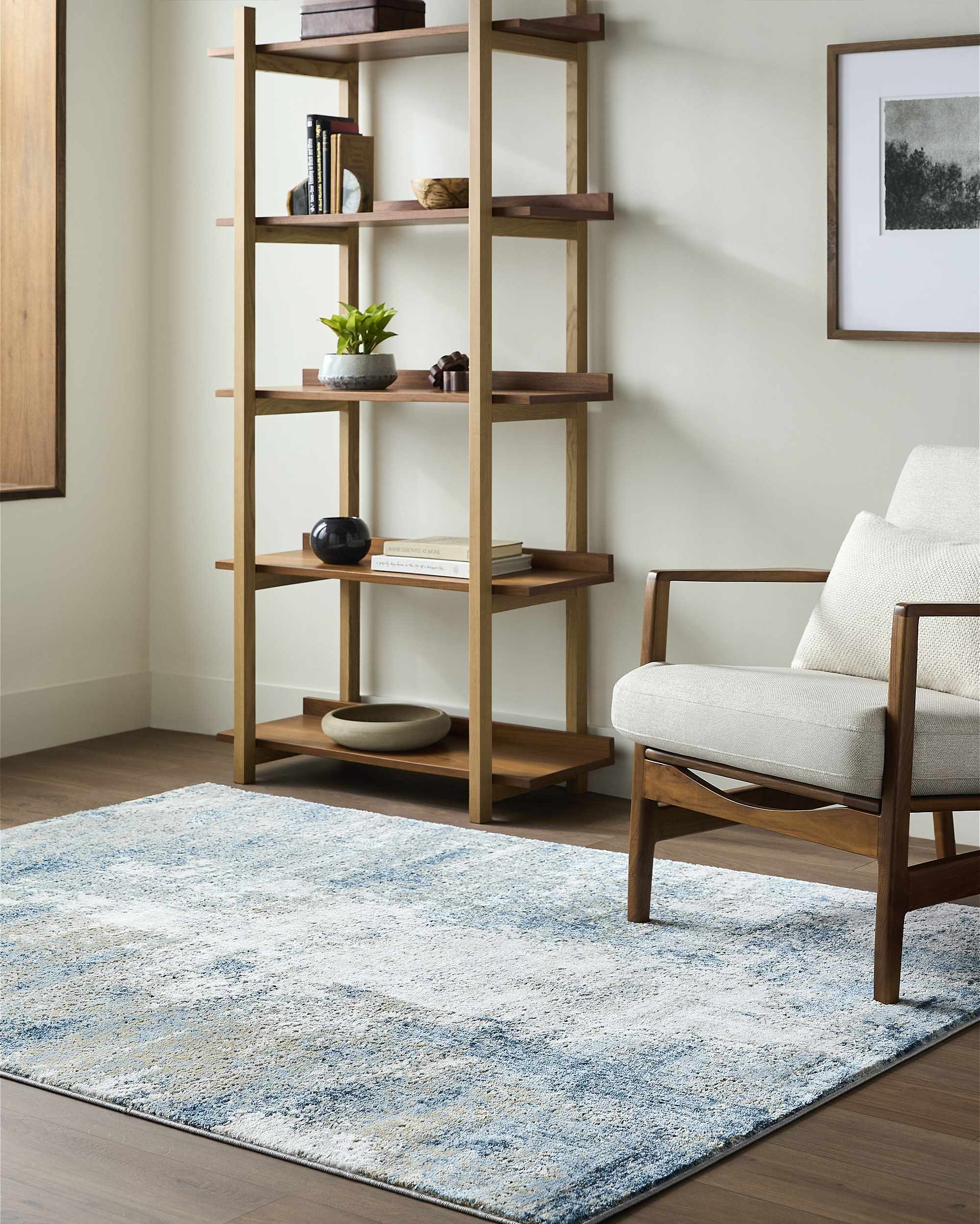 Duval Blue Abstract Area Rug - Image 2