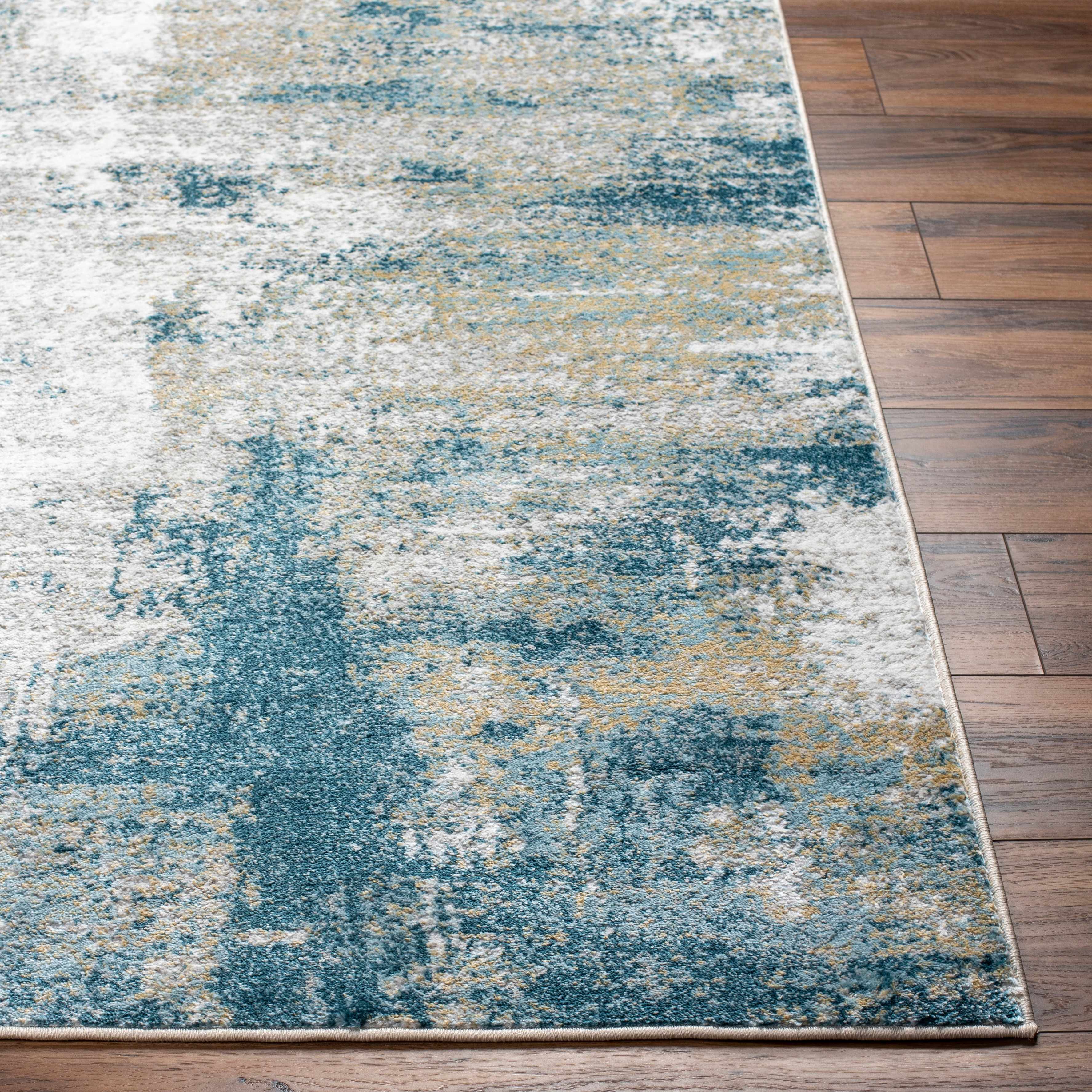 Duval Blue Abstract Area Rug - Image 3