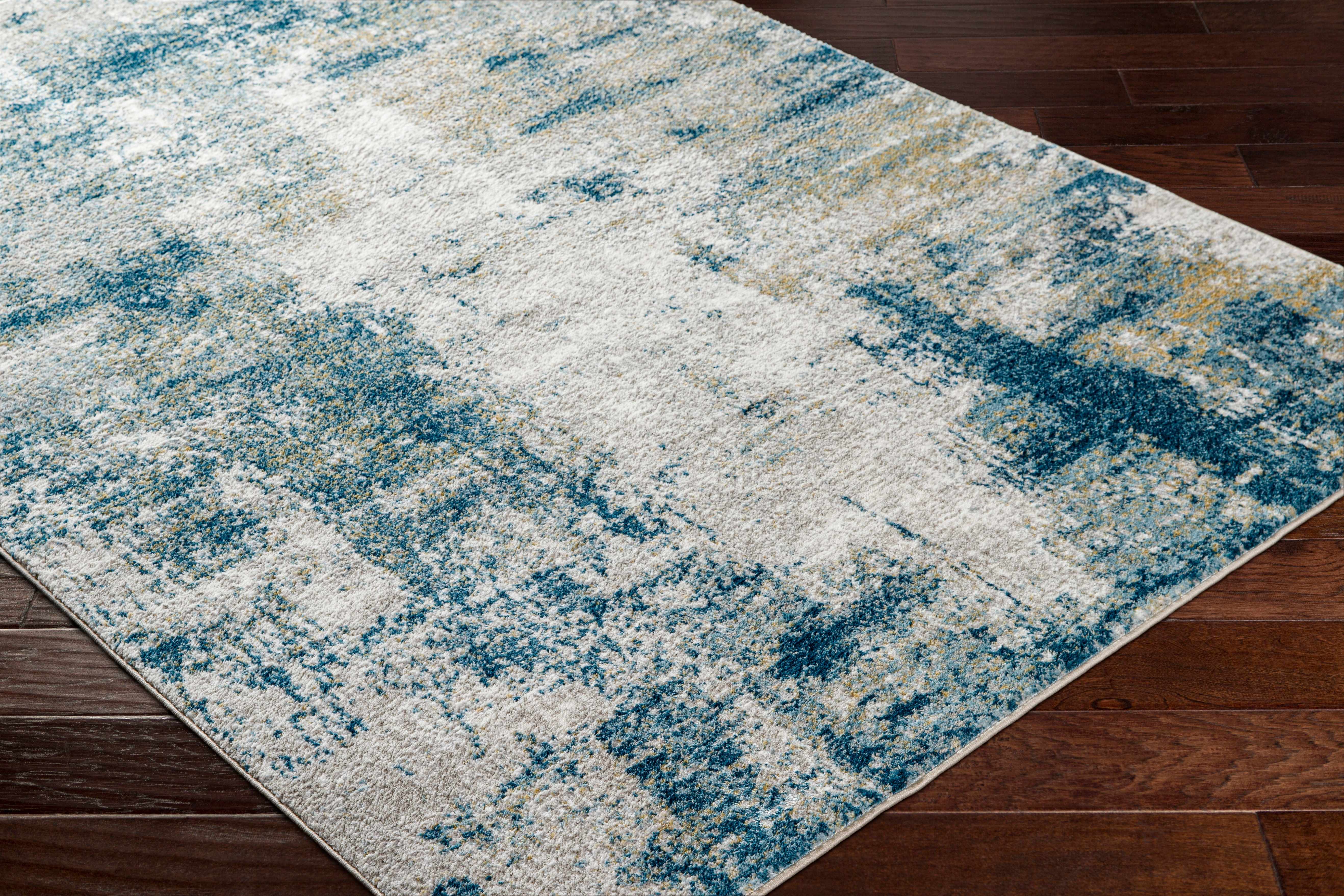 Duval Blue Abstract Area Rug - Image 4