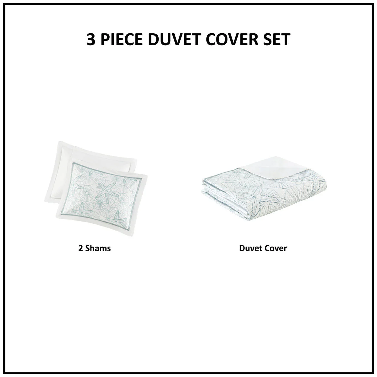 Duvet Cover Mini Set White Full/Queen - Image 16