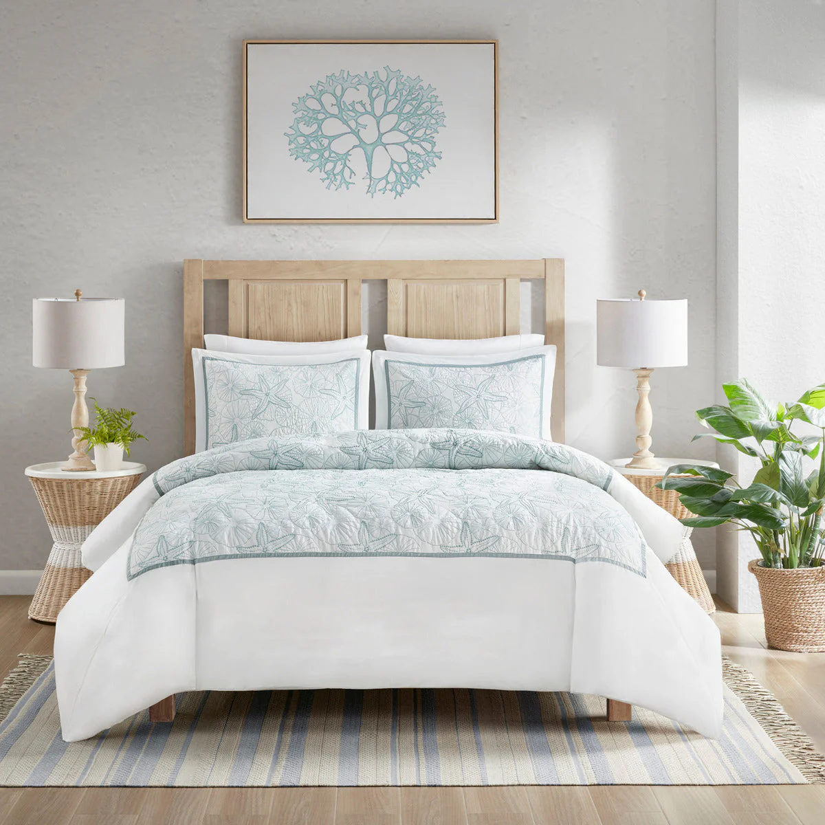Duvet Cover Mini Set White Full/Queen - Image 2