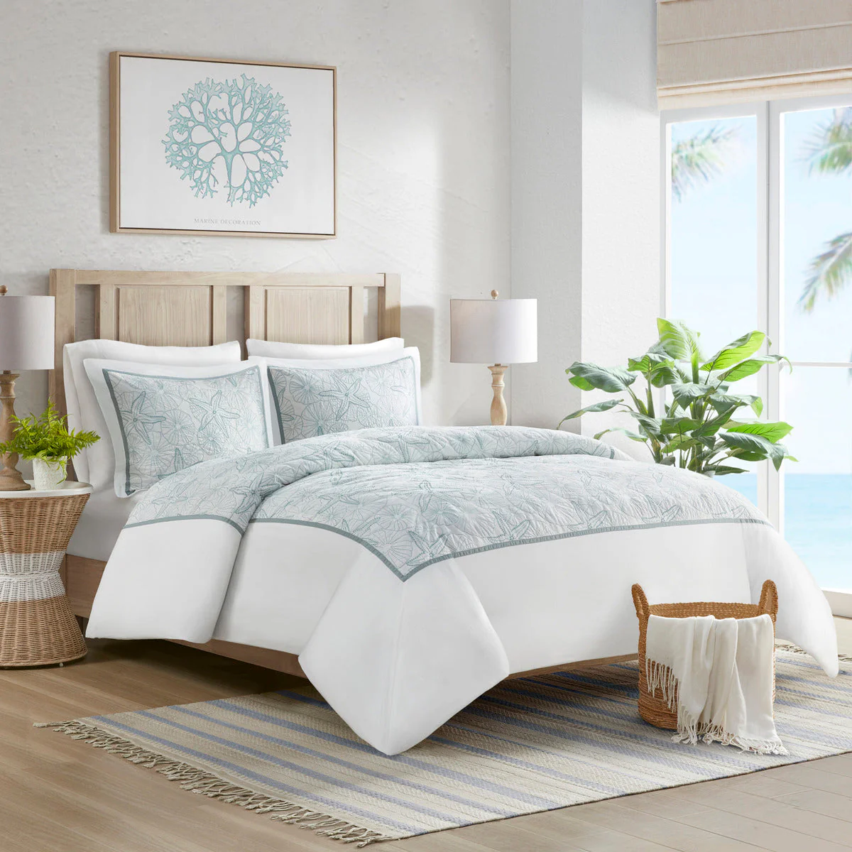 Duvet Cover Mini Set White Full/Queen - Image 7