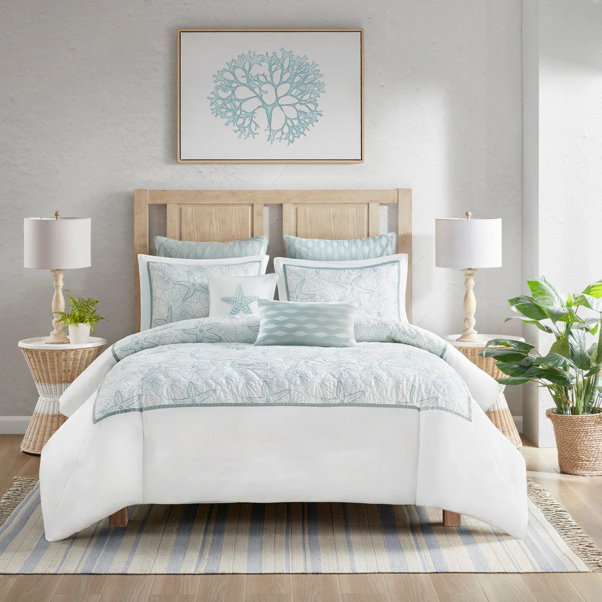 Duvet Cover Mini Set White Full/Queen - Image 9