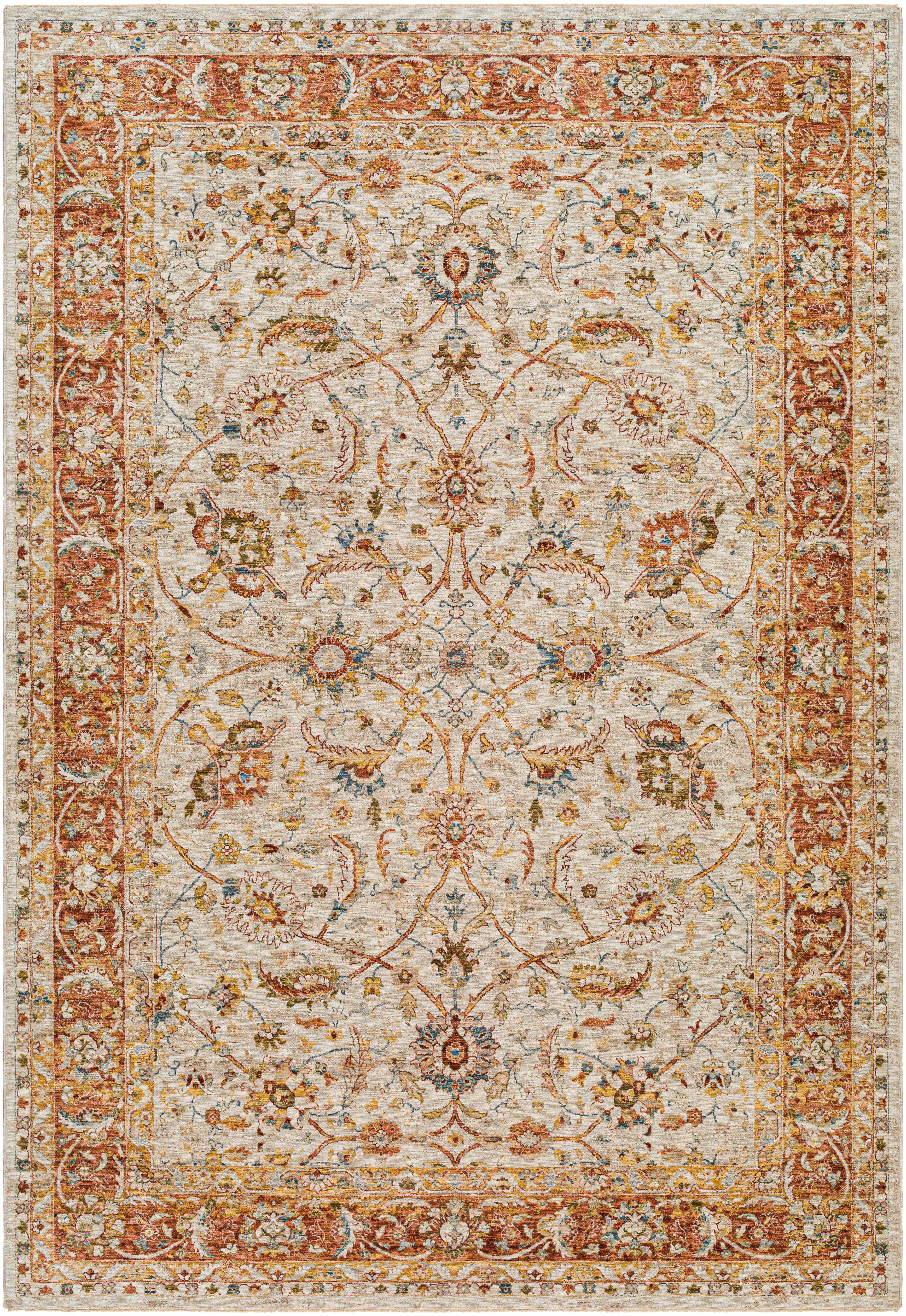 Dyan Cream Textured Rug with Fringes - Image 3