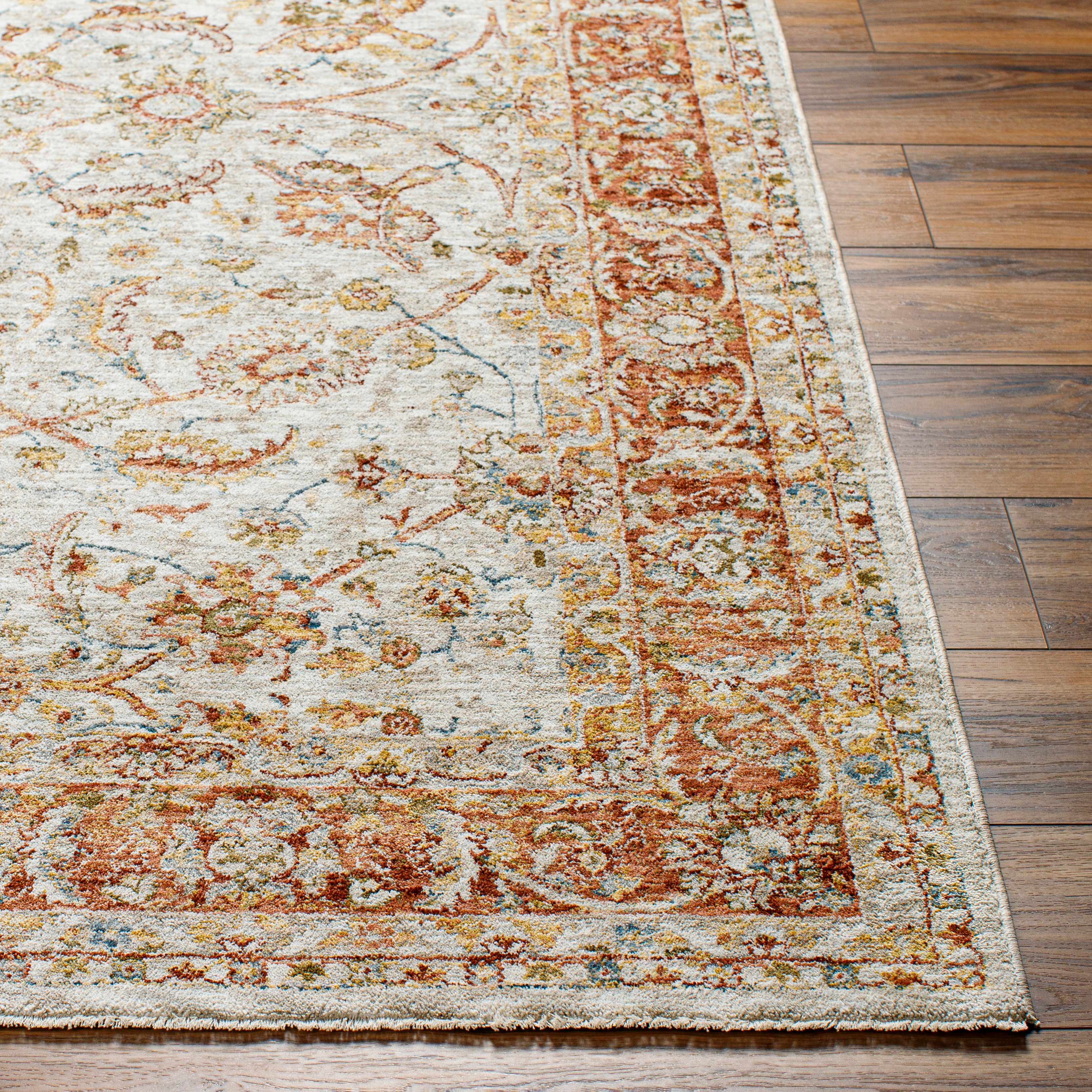 Dyan Cream Textured Rug with Fringes - Image 5