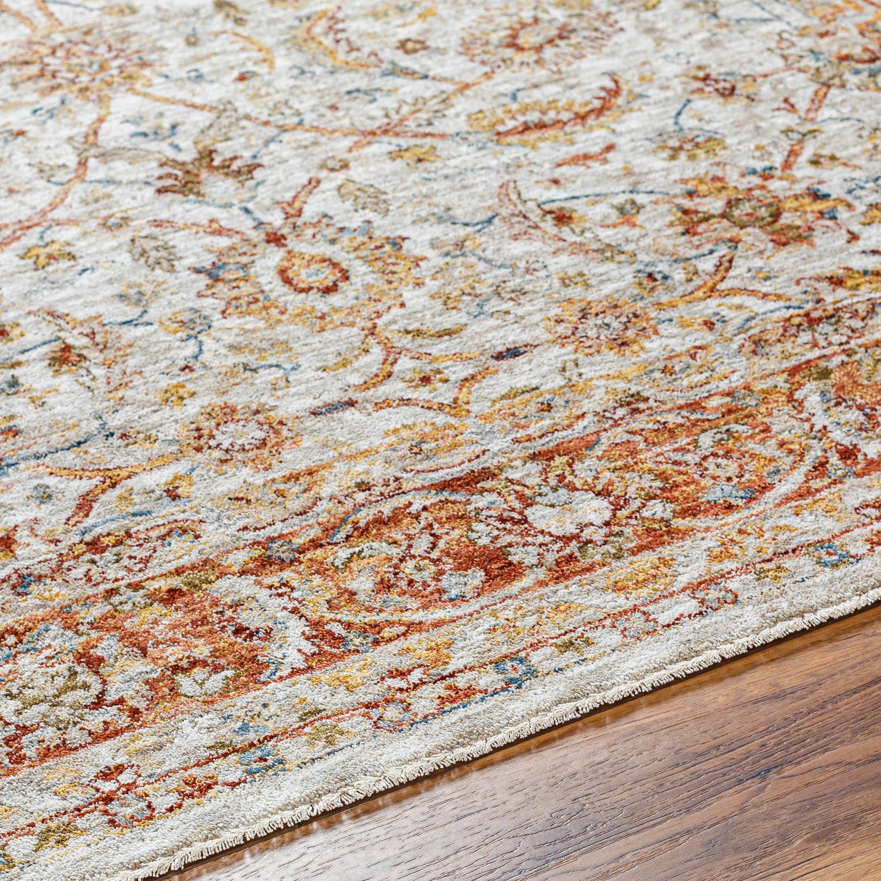 Dyan Cream Textured Rug with Fringes - Image 8
