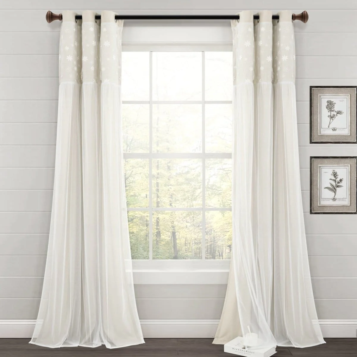 Dylin Flower Embroidery Window Curtain Panel - Image 2