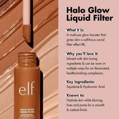 e.l.f. Halo Glow Liquid Filter Highlighter 6.5 Deep 1.06 fl oz - New - Image 7