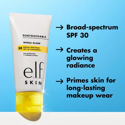 e.l.f. SKIN Suntouchable Whoa Glow Primer Sunbeam SPF 30 1.69 fl oz - Imperfect Box - Image 6
