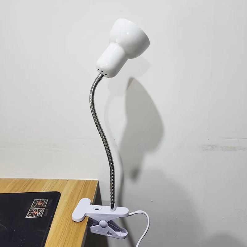 E27 Clip Desk Lamp Adjustable Gooseneck Clamp Light for Bedside Bookshelf - Image 3