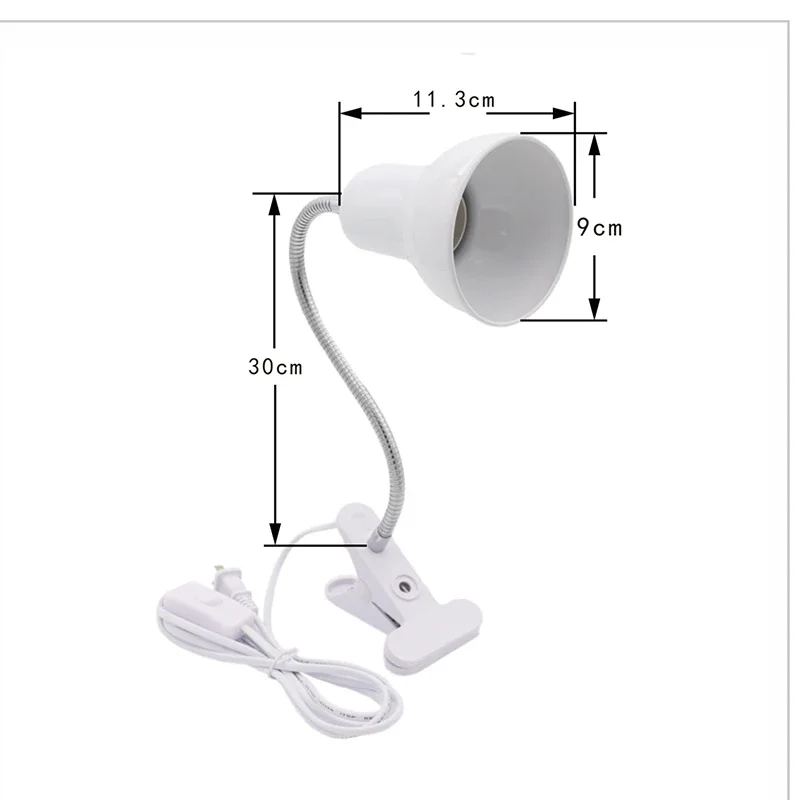E27 Clip Desk Lamp Adjustable Gooseneck Clamp Light for Bedside Bookshelf - Image 6