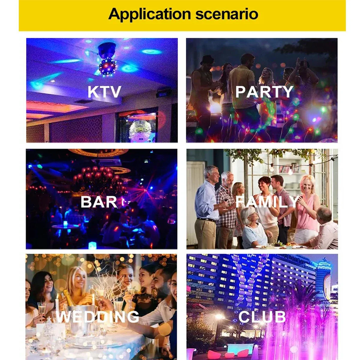 E27 RGB Rotating Stage Light LED Disco Party Projector Lamp for DJ Bar Home - Image 6