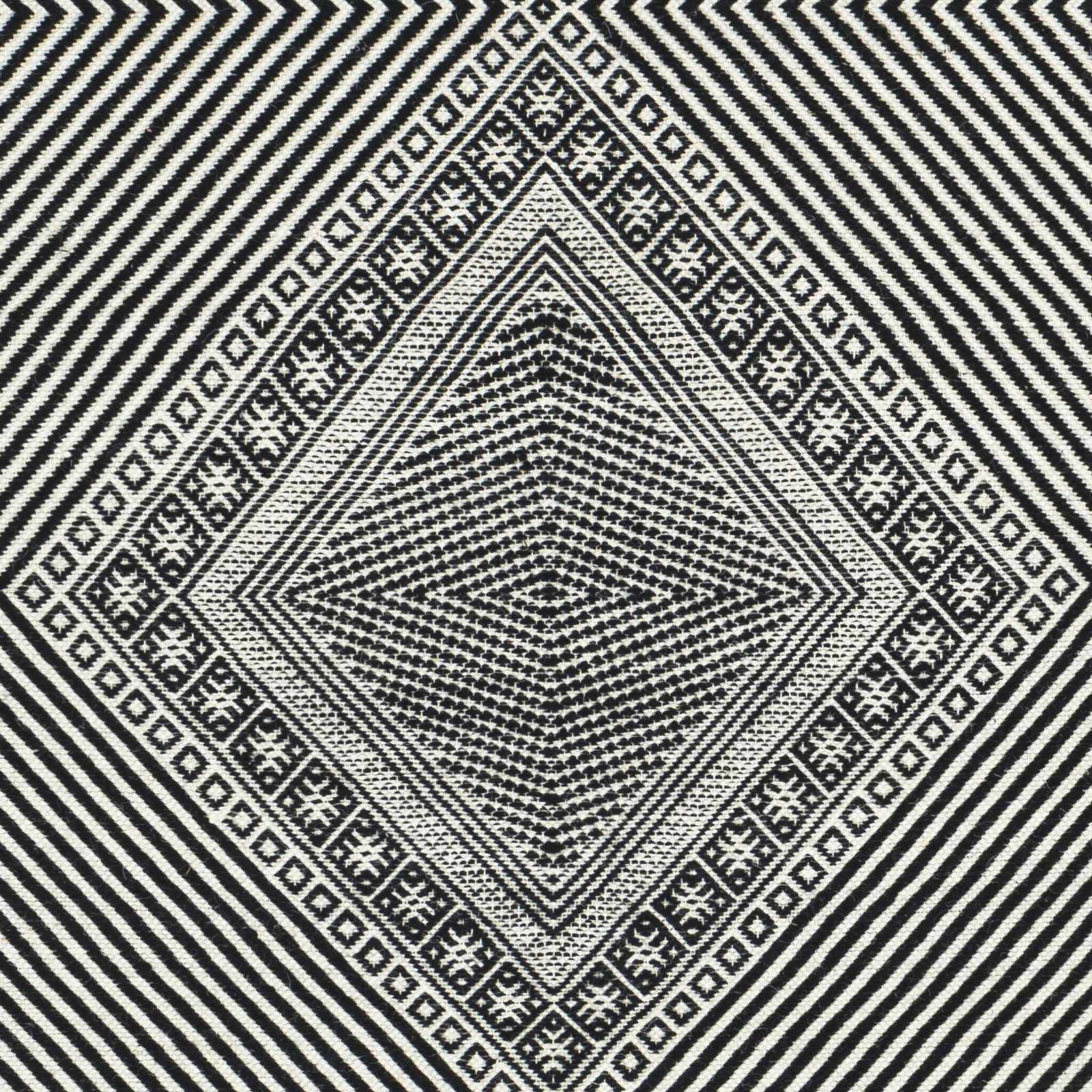 Eaglesham Black&White Flatweave Tassel Wool Rug - Clearance - Image 7