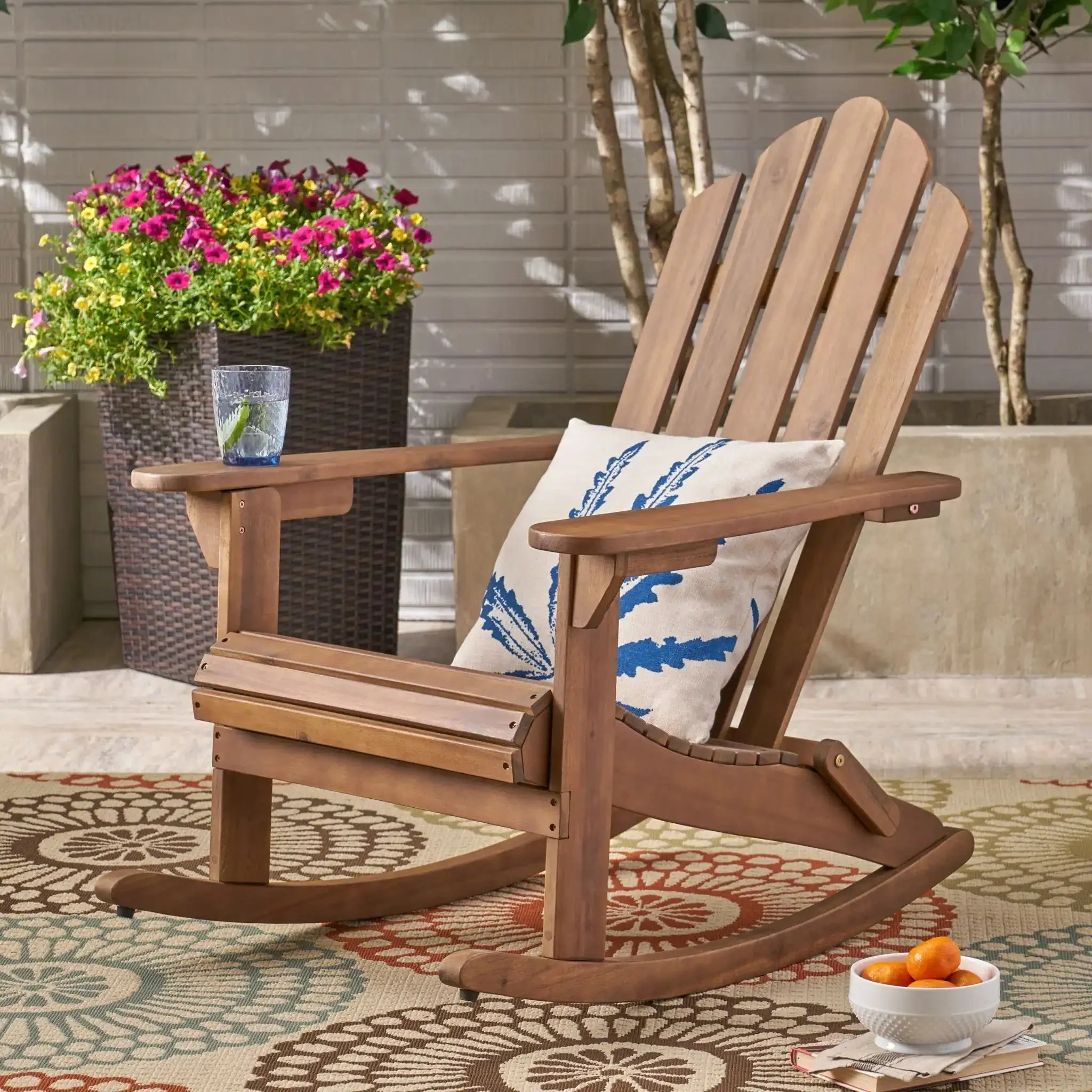 Echoes - Outdoor Acacia Wood Adirondack Rocking Chair - Image 3