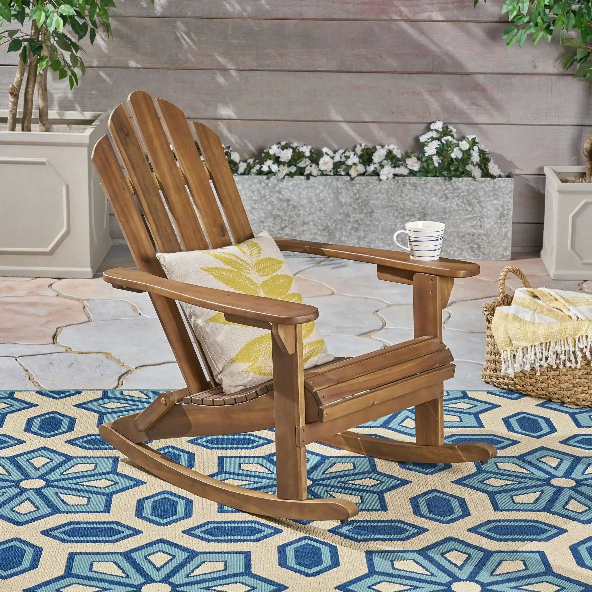 Echoes - Outdoor Acacia Wood Adirondack Rocking Chair - Image 5