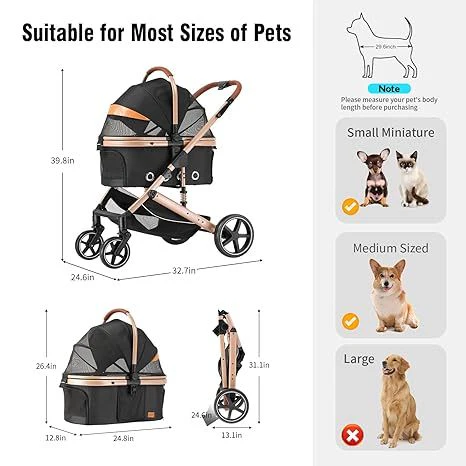 EchoSmile 4 in 1 Lightweight Pet Stroller - Image 5