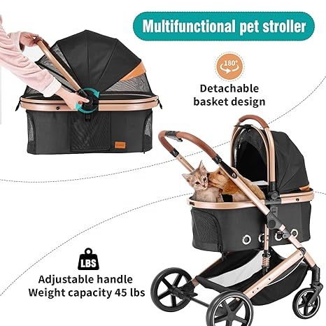 EchoSmile 4 in 1 Lightweight Pet Stroller - Image 6