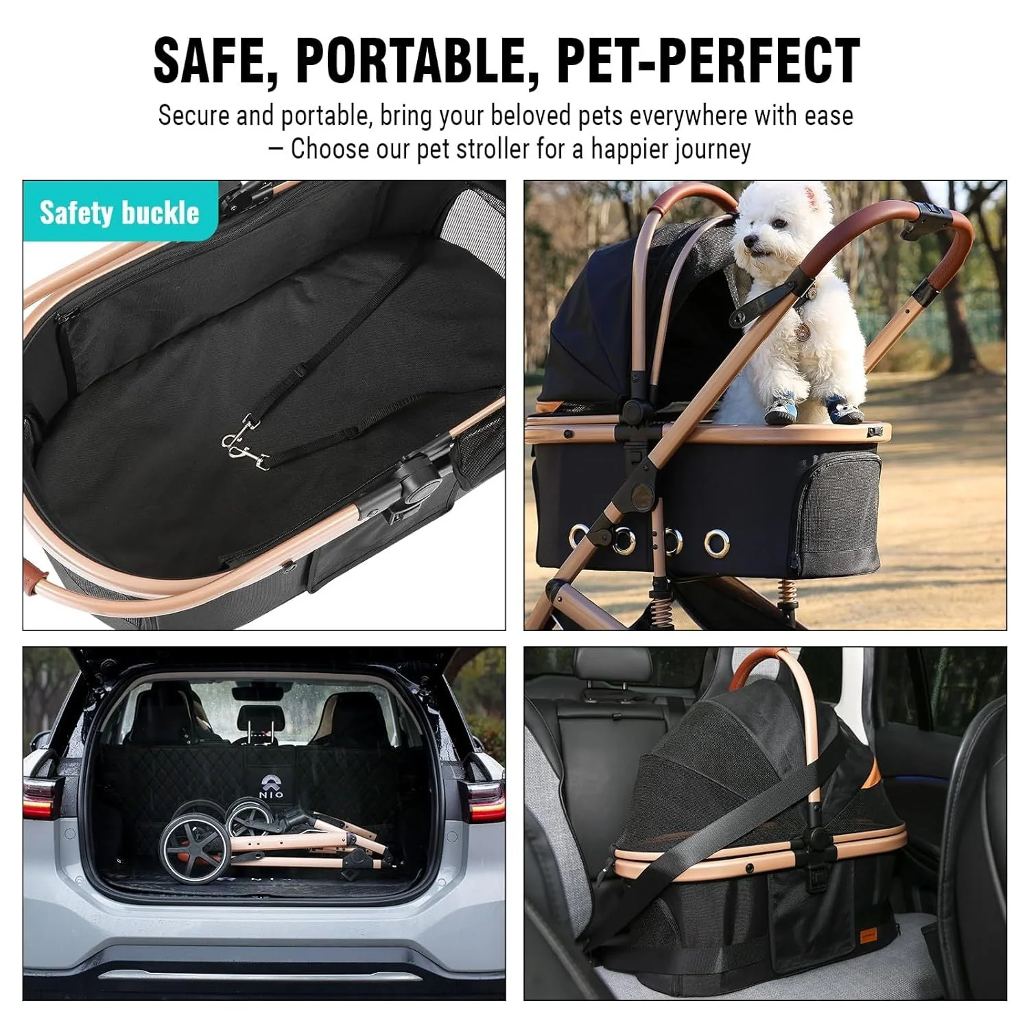 EchoSmile 4 in 1 Lightweight Pet Stroller - Image 8