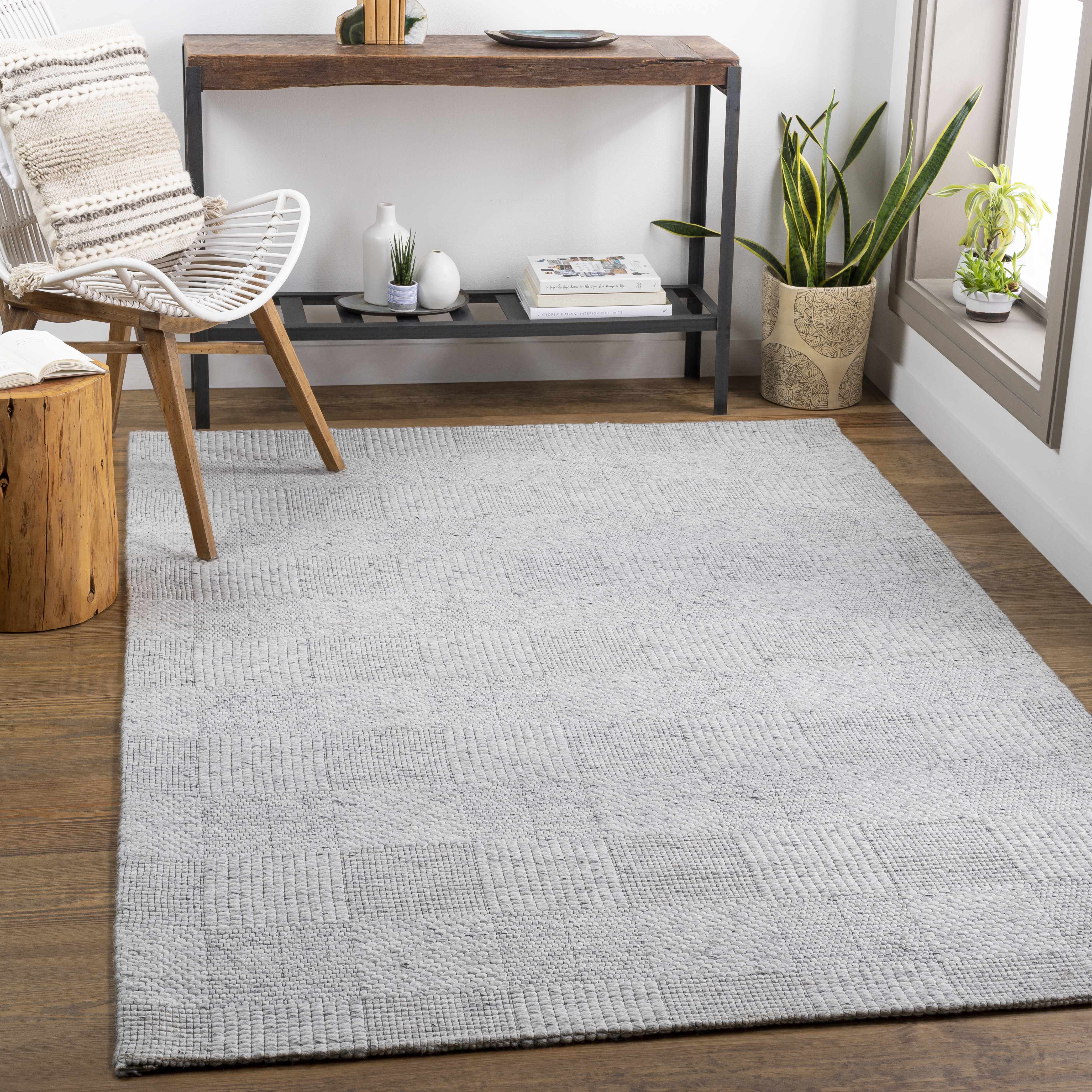 Eckman Wool Checkered Rug - Clearance - Image 2