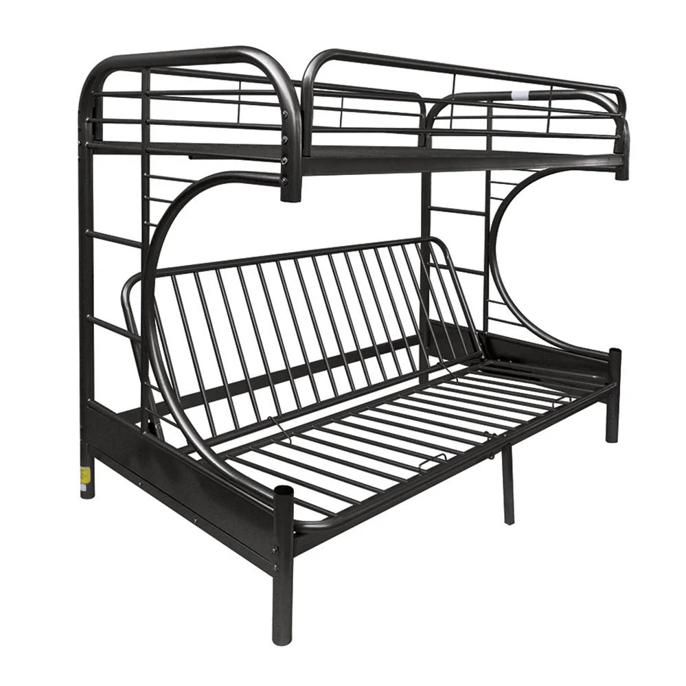 Eclipse - Twin Long Queen Futon Bunk Bed - Black - Image 4