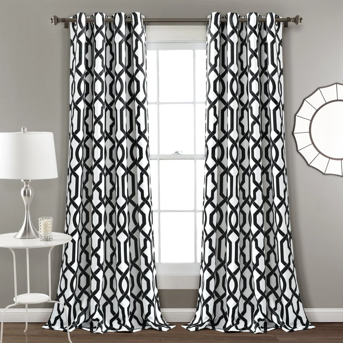 Edward Trellis Light Filtering Window Curtain Panel Set - Image 2