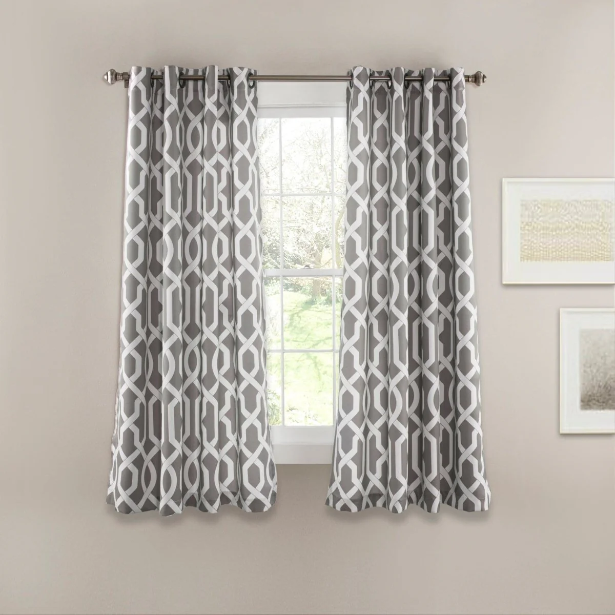 Edward Trellis Light Filtering Window Curtain Panel Set - Image 3