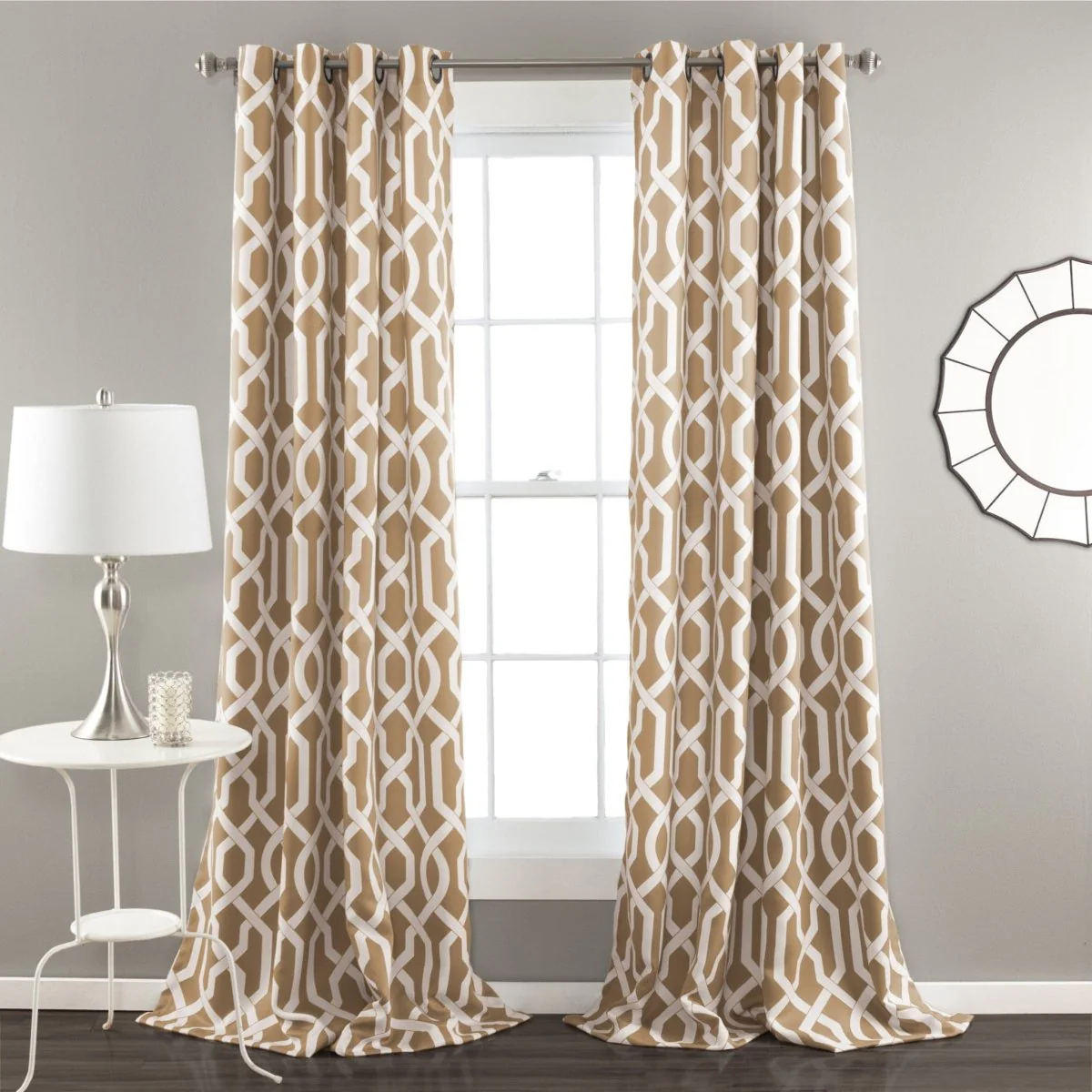 Edward Trellis Light Filtering Window Curtain Panel Set - Image 4